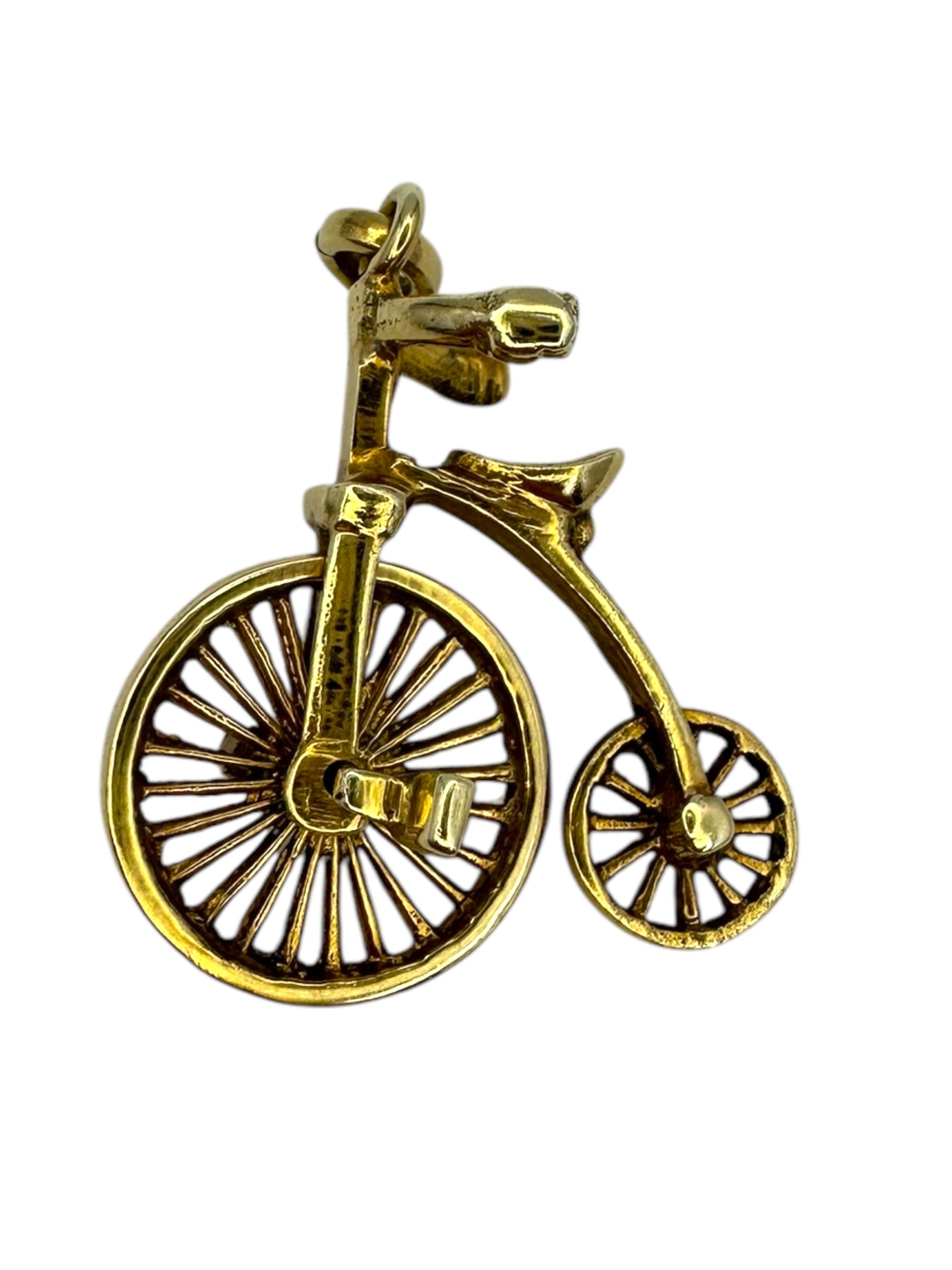 14k Penny Farthing Bicycle Charm