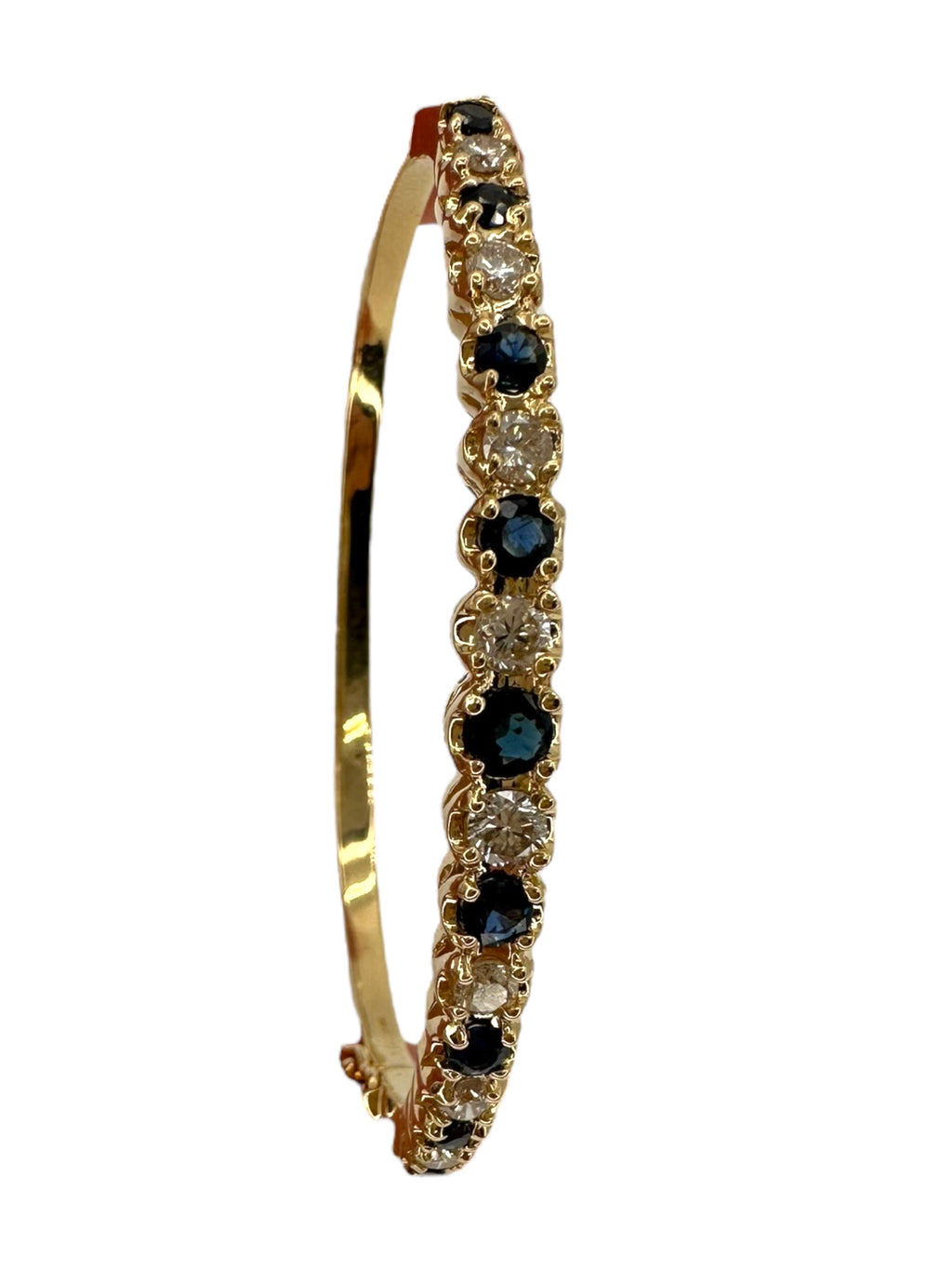 14k Sapphire Diamond Bangle