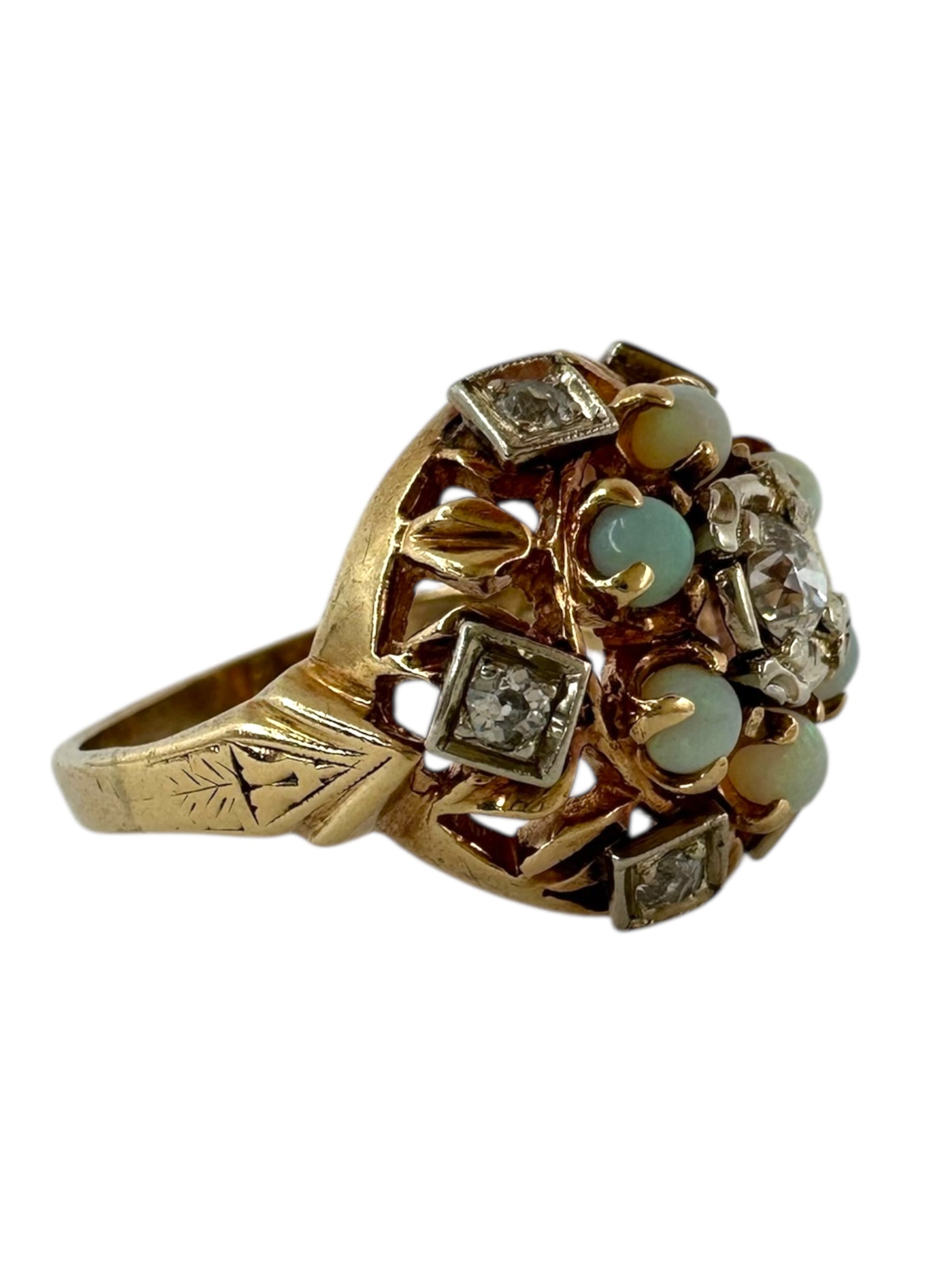 14k Opal Diamond Ring