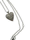 Platinum Diamond Heart Pendant and Chain