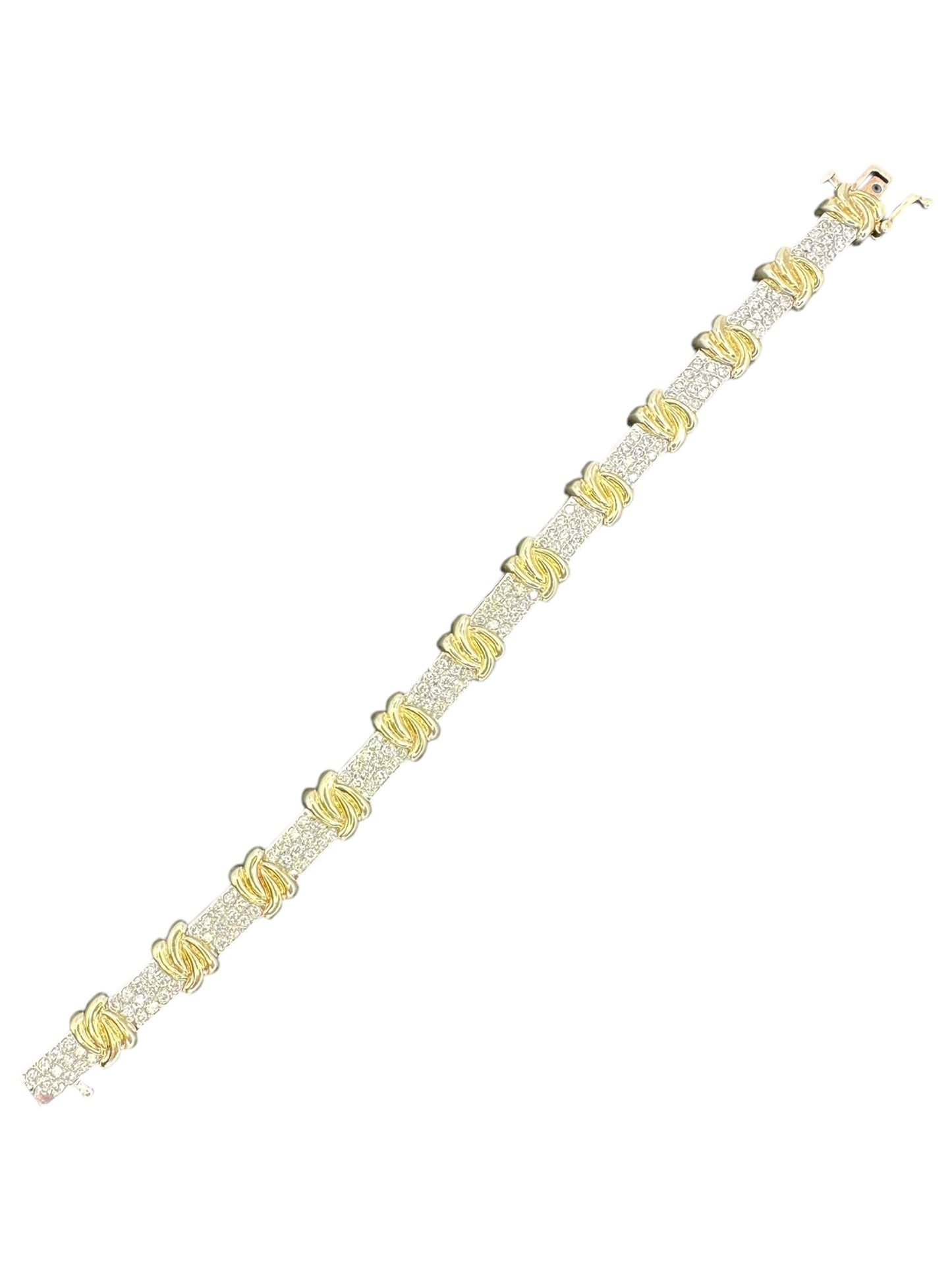 14k Two-Tone Diamond Knot Bracelet