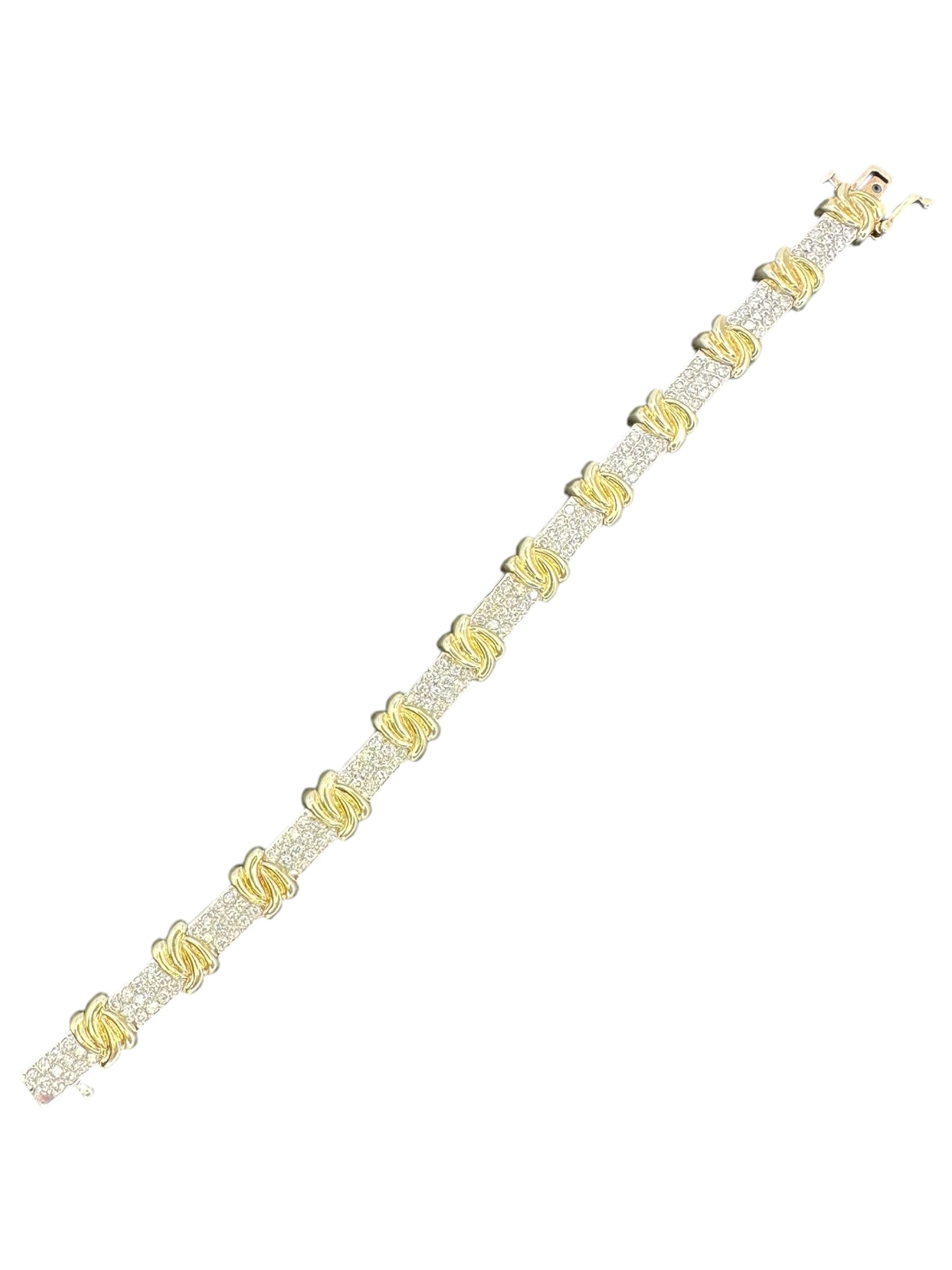 14k Two-Tone Diamond Knot Bracelet