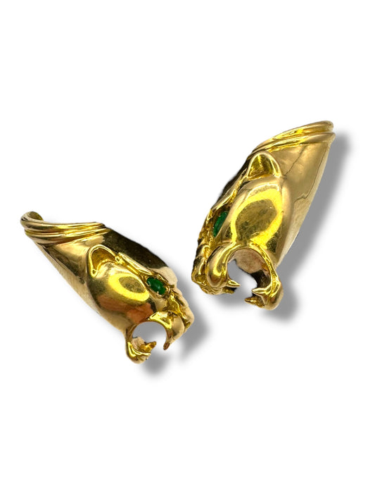 18k Panther Clip Earrings
