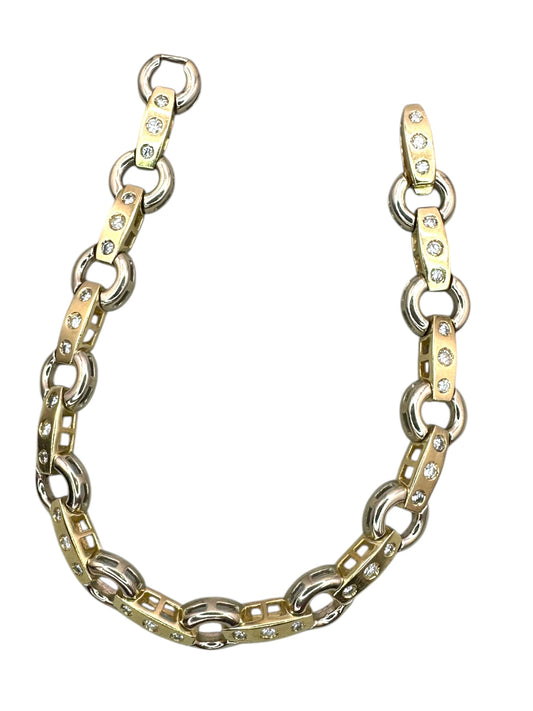 14k Two Tone Diamond Bracelet