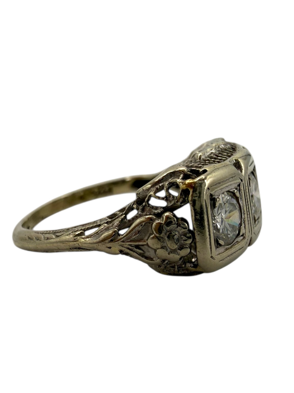 14k Diamond Art Deco Style Ring