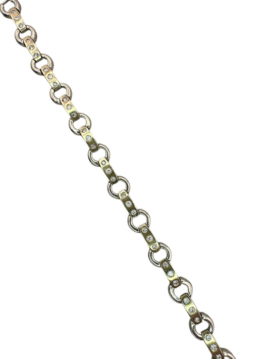 14k Two Tone Diamond Bracelet