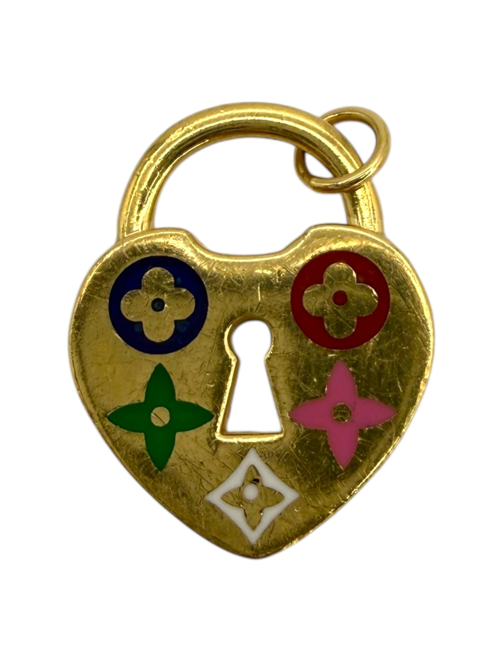 18k Enamel Heart Pendant