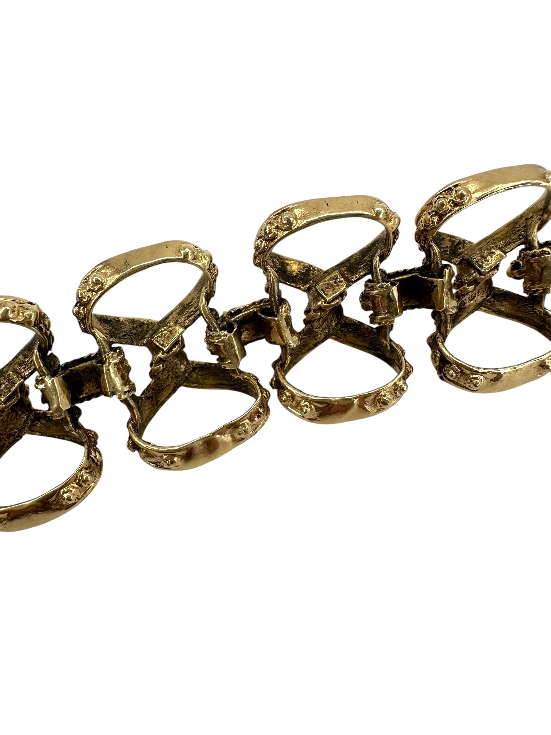 14k Turquoise Etruscan Revival Bracelet