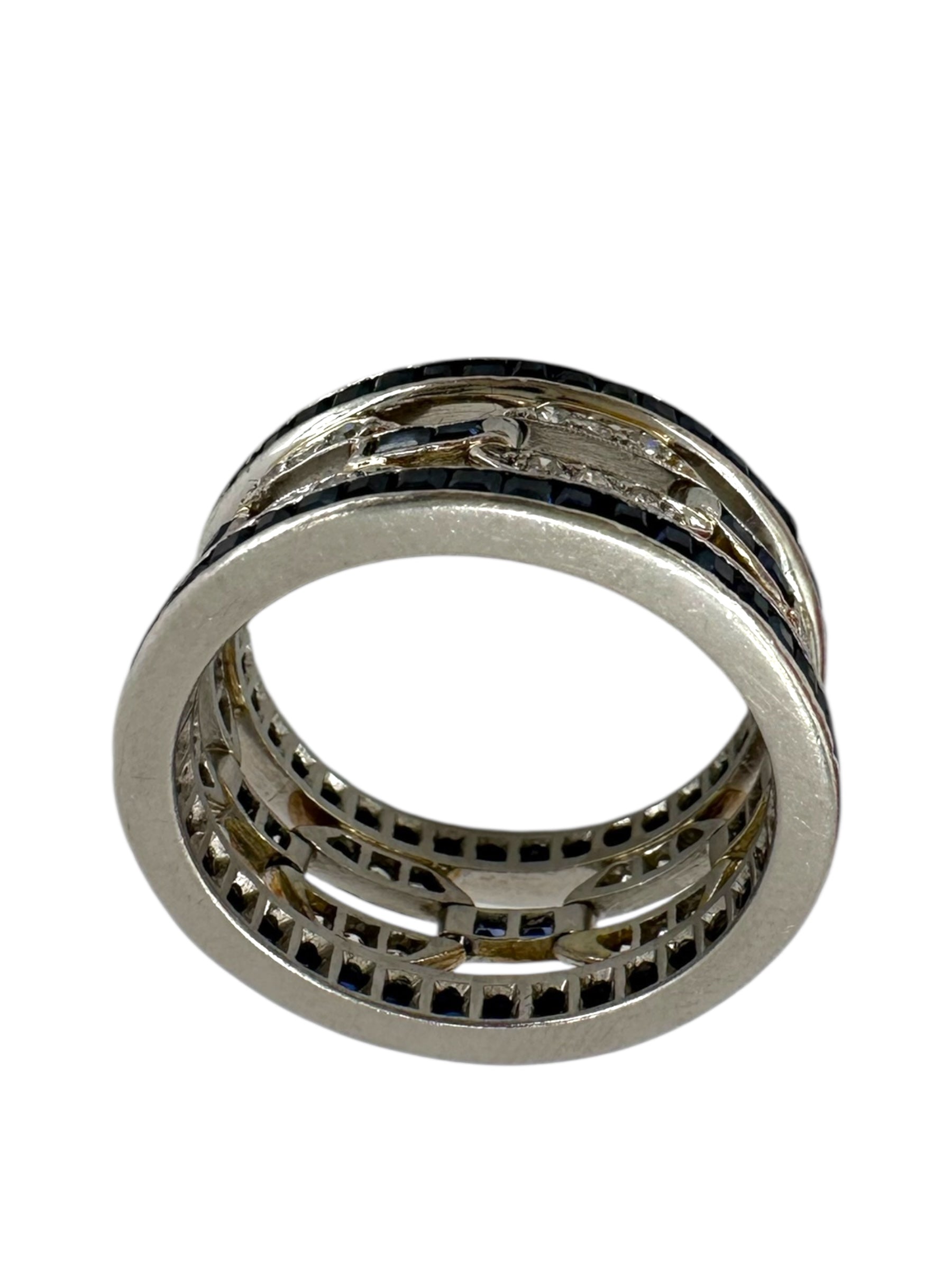 Platinum Sapphire Diamond Eternity Ring