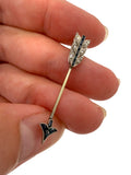 Platinum Diamond Sapphire Arrow Pin