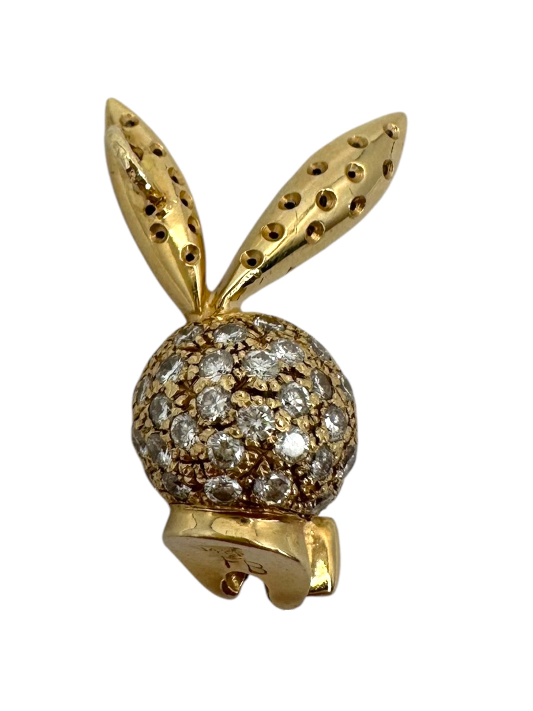 14k Diamond Playboy Bunny Pendant