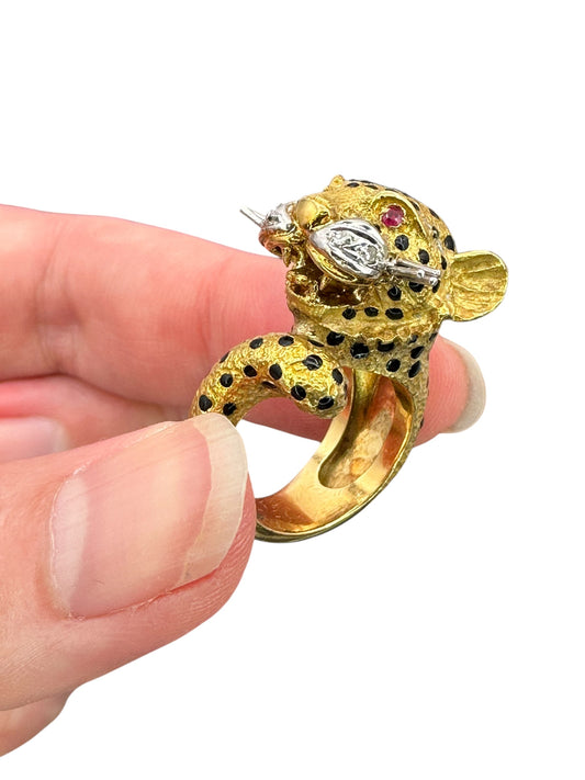 18k Diamond Cheetah Ring