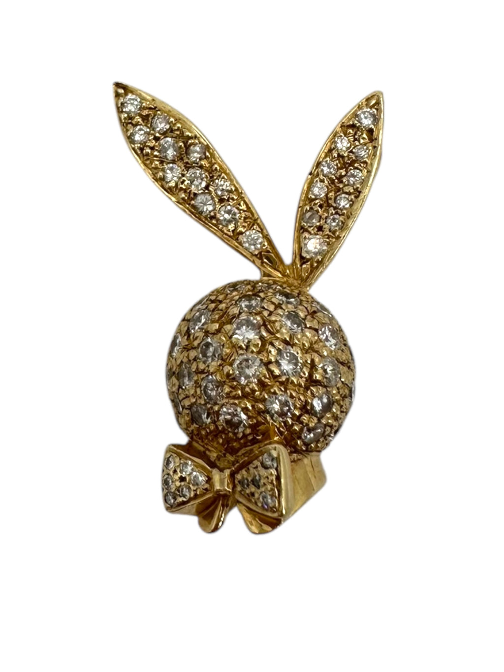 14k Diamond Playboy Bunny Pendant