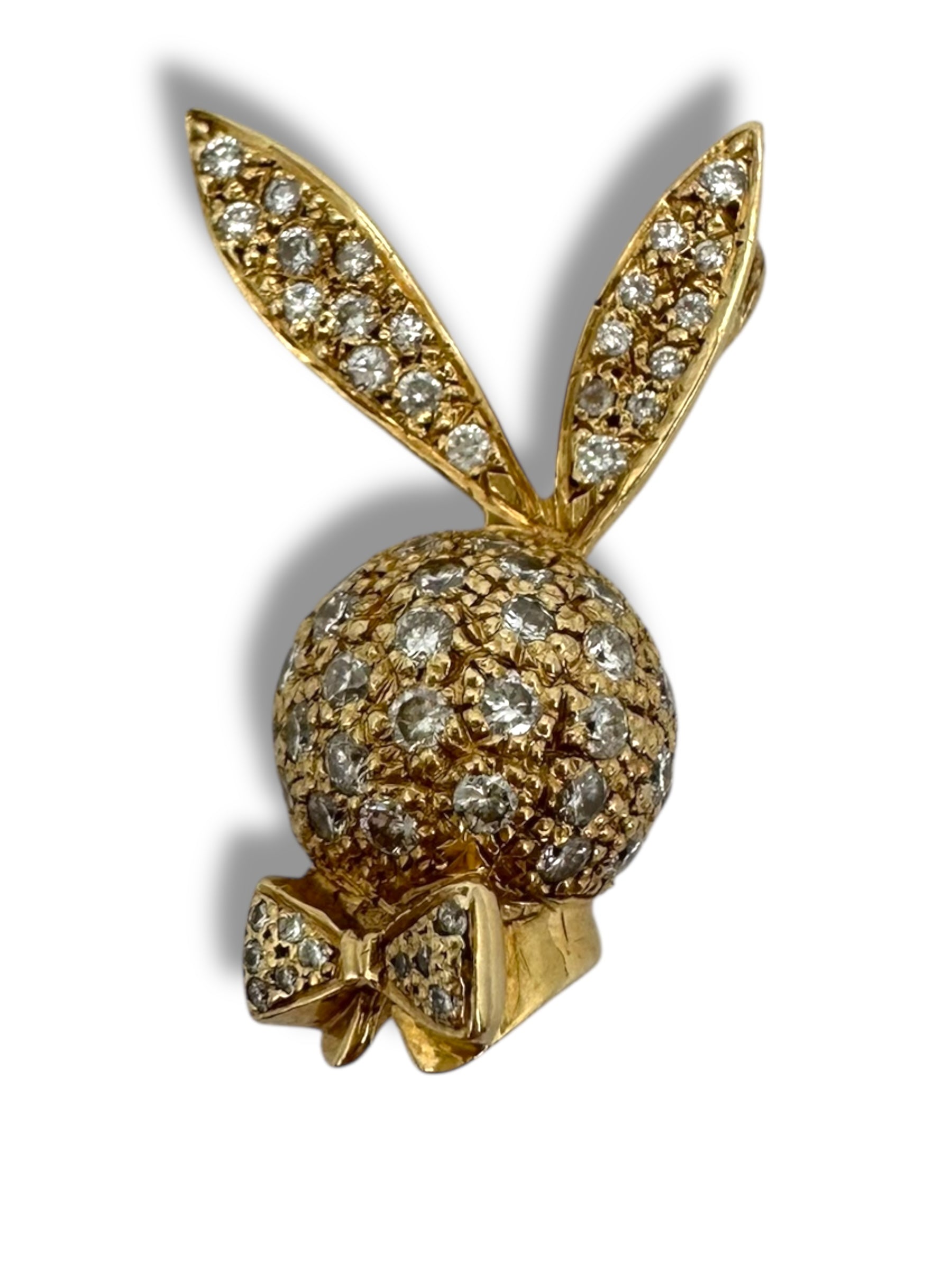14k Diamond Playboy Bunny Pendant