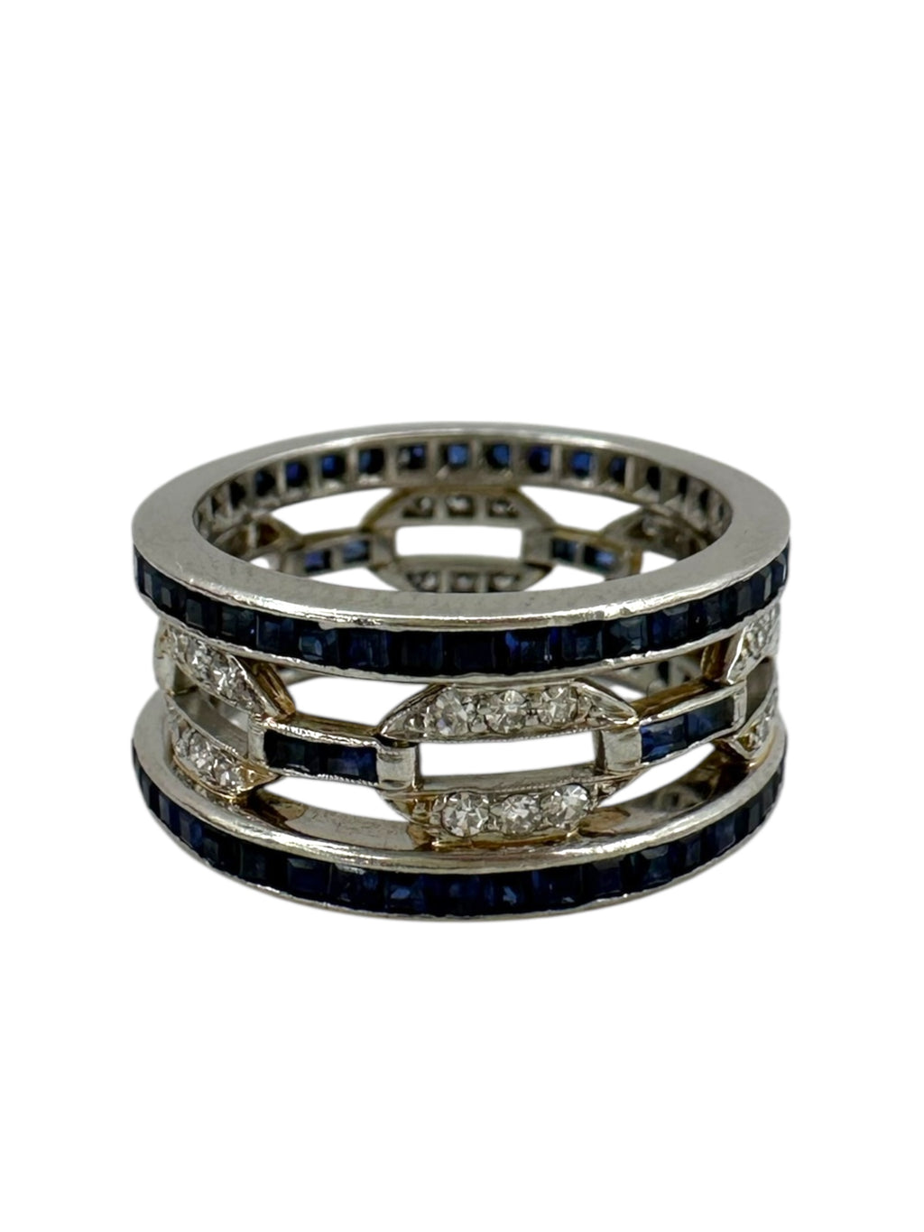 Platinum Sapphire Diamond Eternity Ring