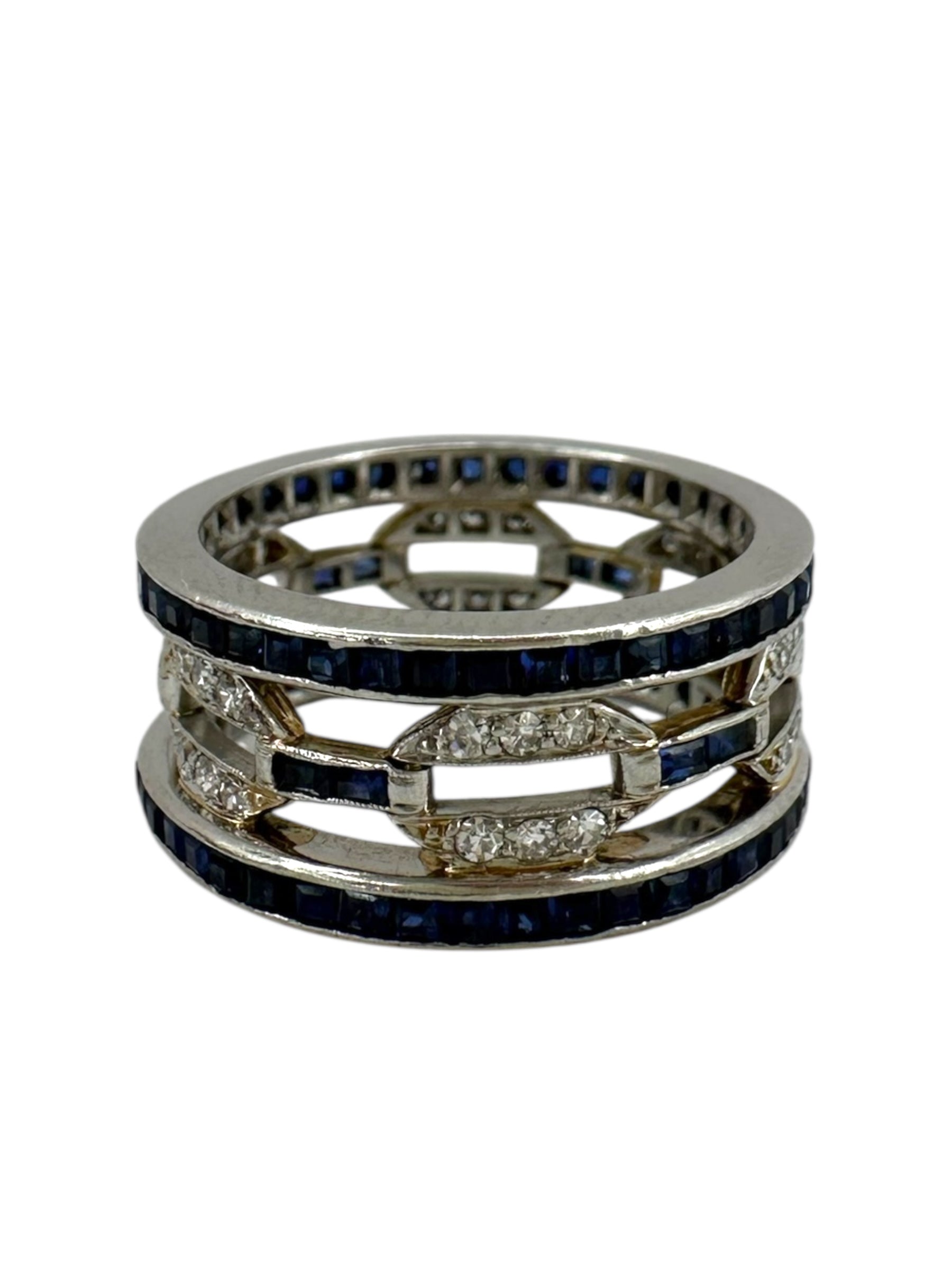 Platinum Sapphire Diamond Eternity Ring