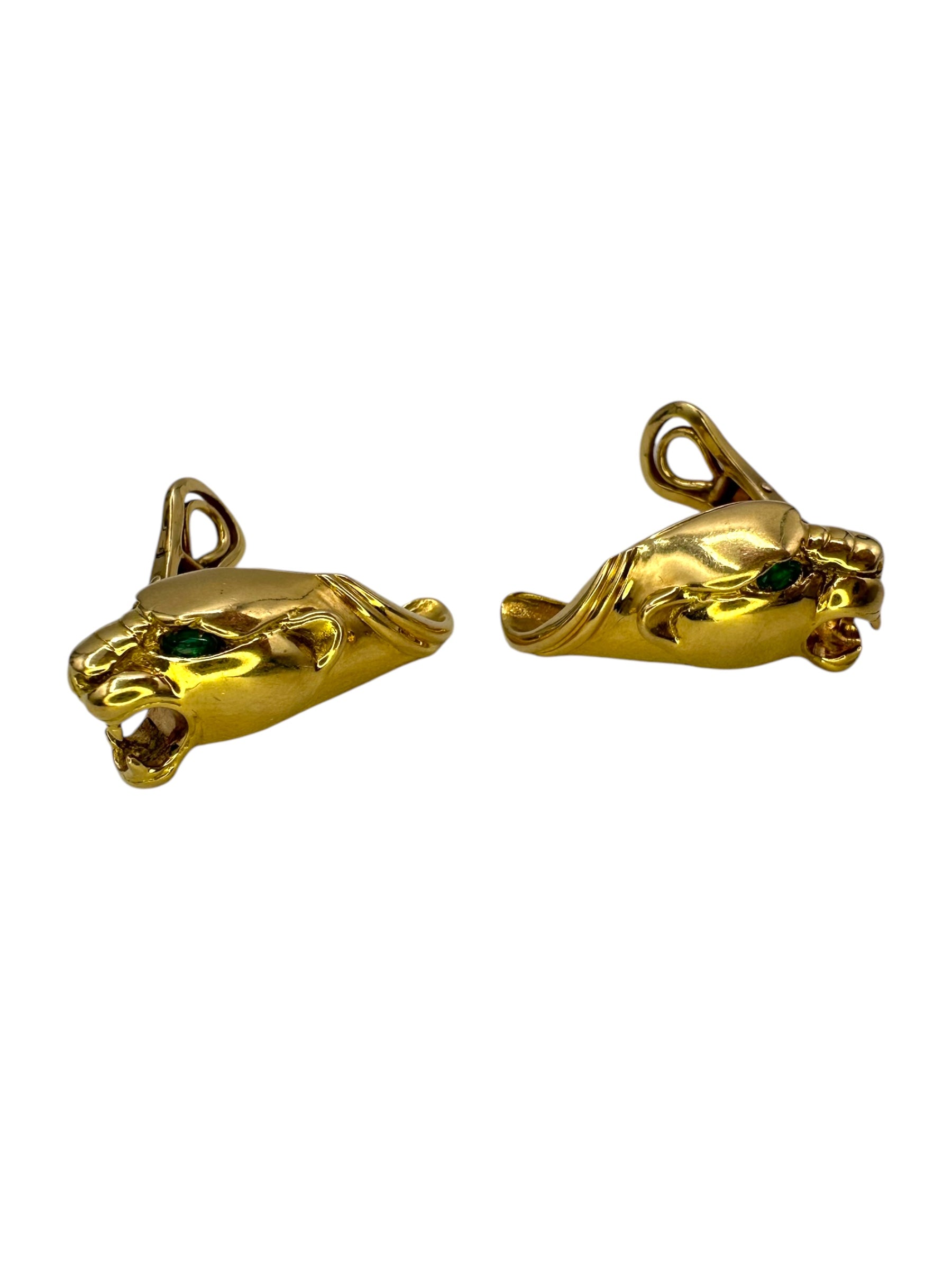 18k Panther Clip Earrings