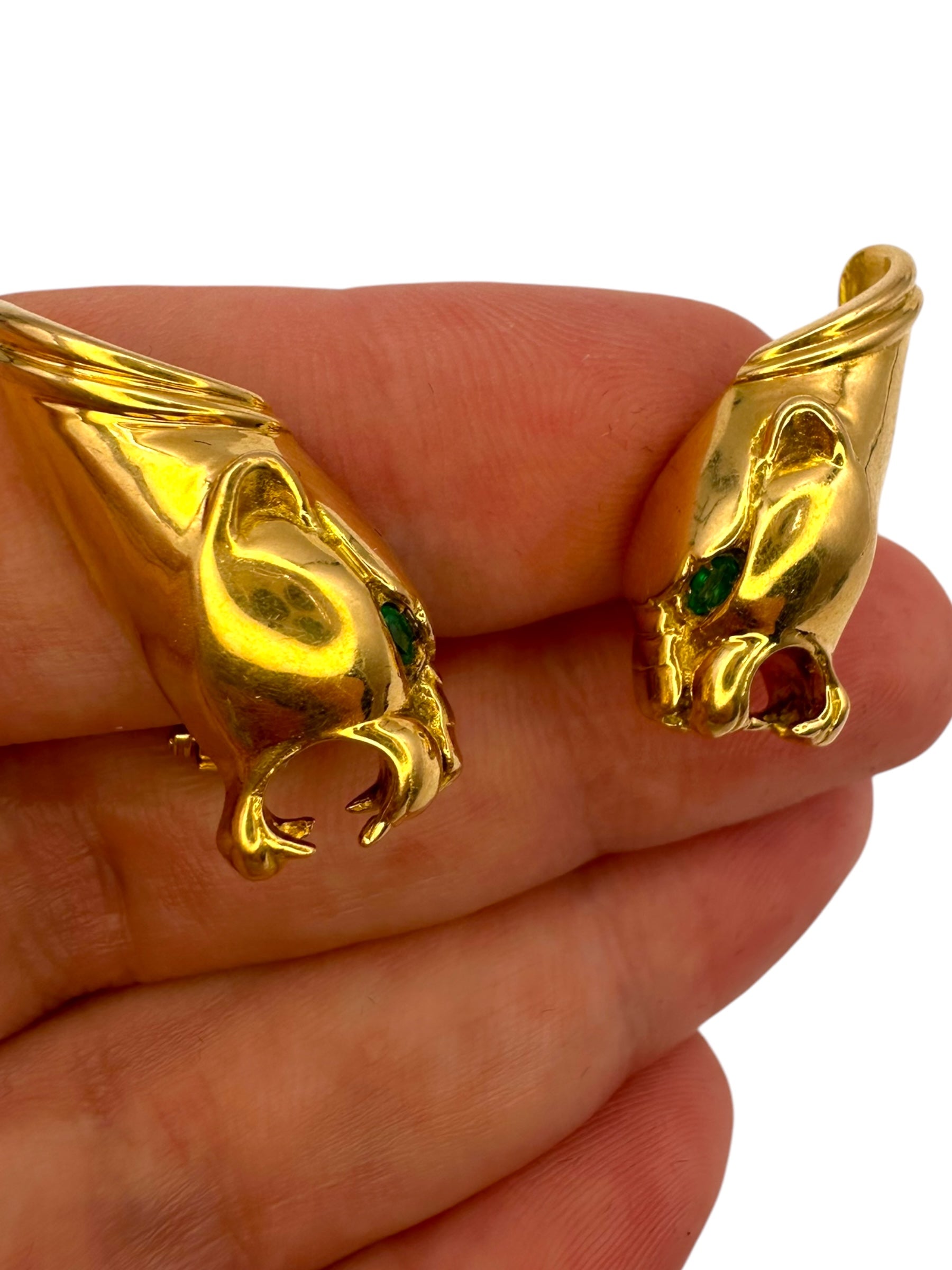 18k Panther Clip Earrings