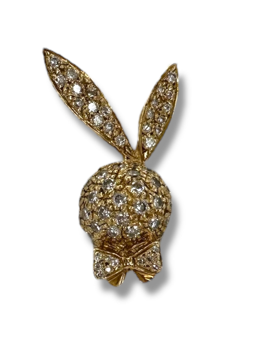 14k Diamond Playboy Bunny Pendant
