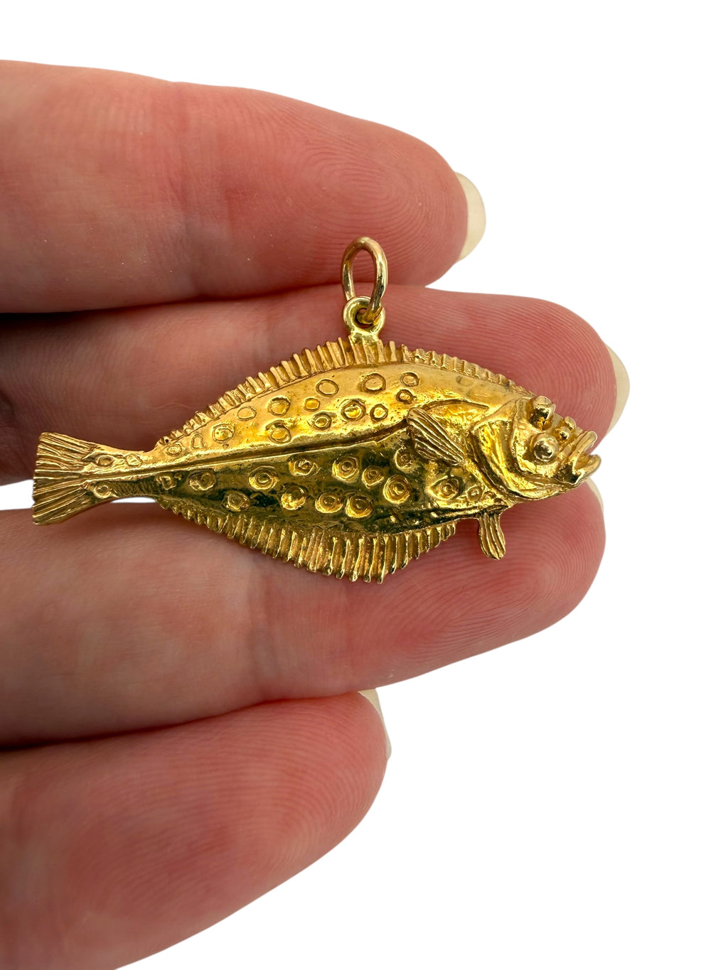 14k Flounder Fish Pendant