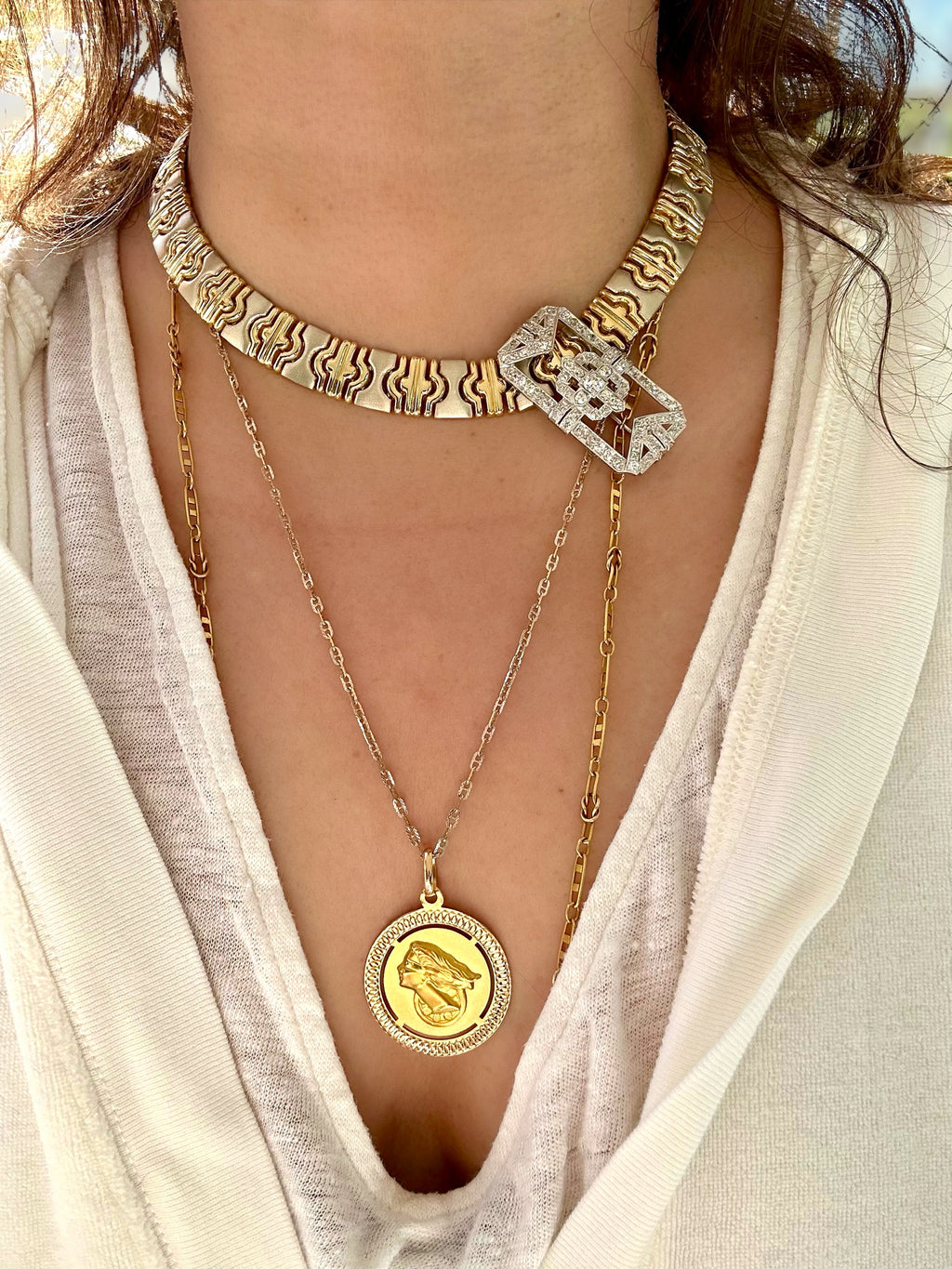 18k Fancy Link Necklace