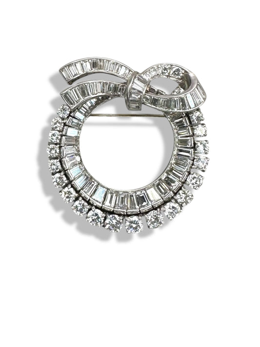 Platinum Diamond Wreath Brooch