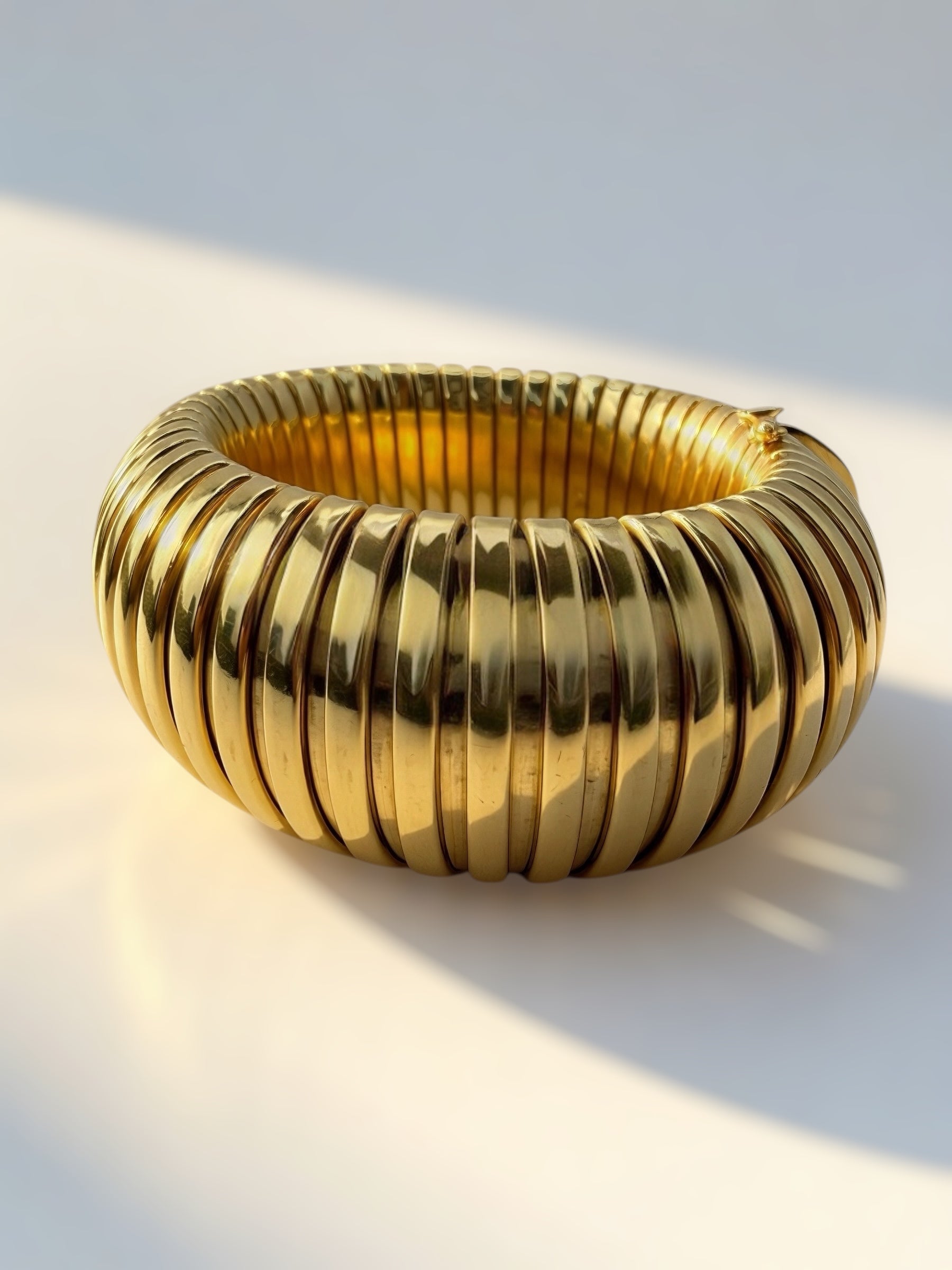 14k Wide Tubogas Bracelet
