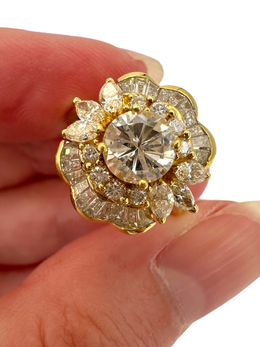 18k Diamond Ballerina/ Cluster Ring