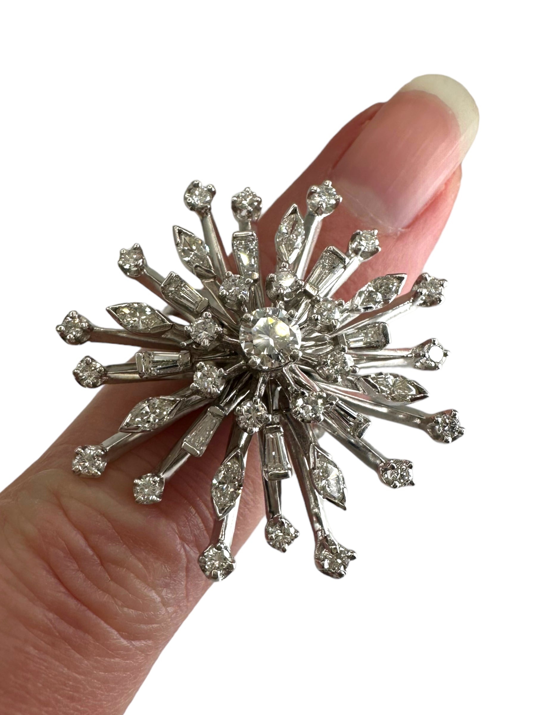 14k Diamond Starburst Ring