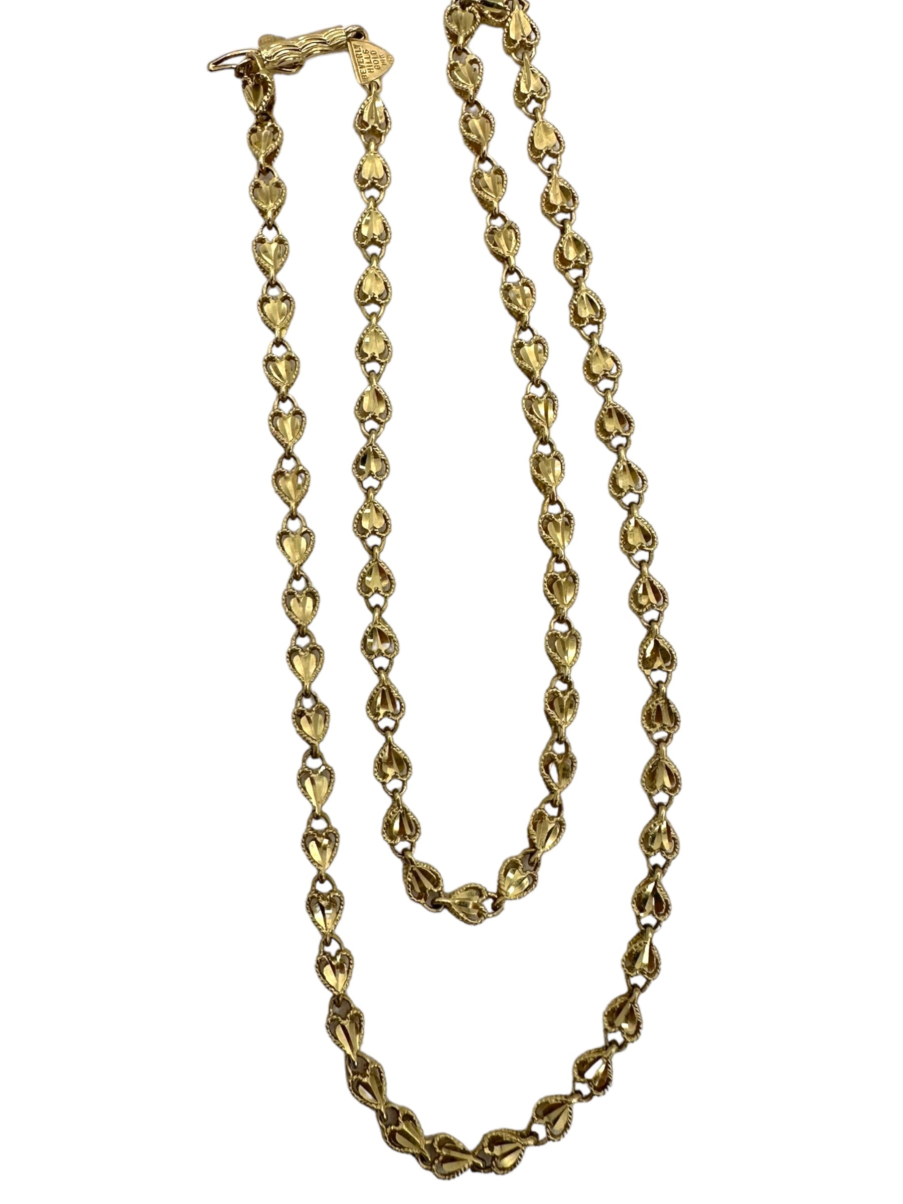 14k Beverly Hills Gold Heart Link Necklace