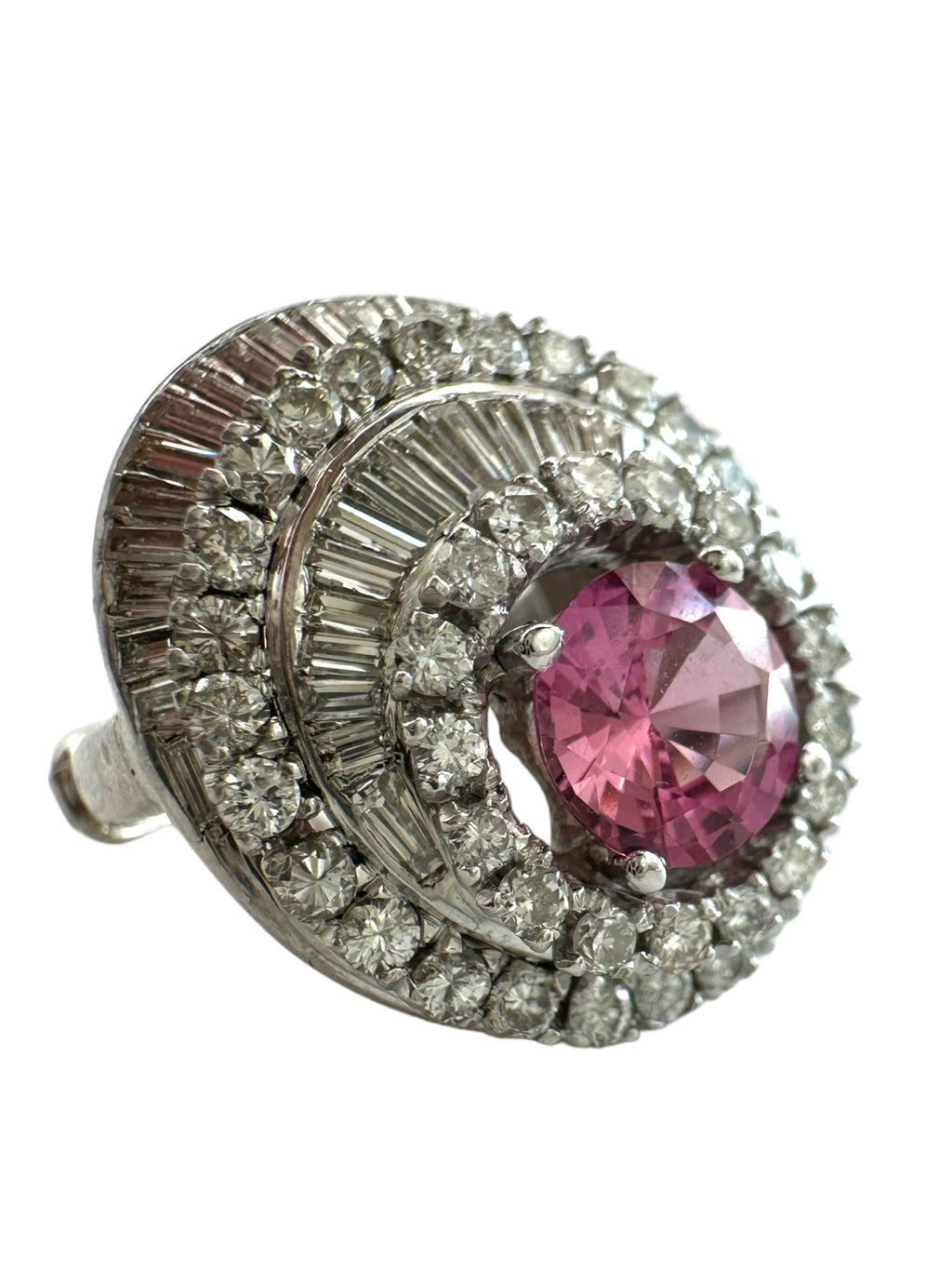 Platinum Sapphire Diamond Cocktail Ring