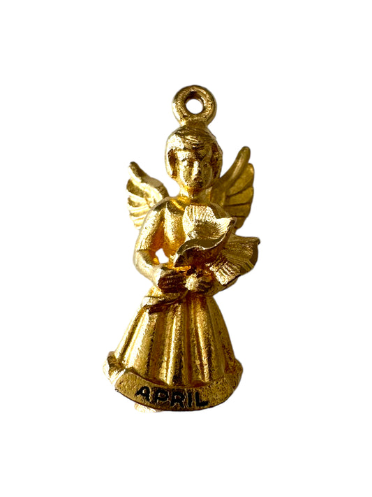 14k Angel April Charm