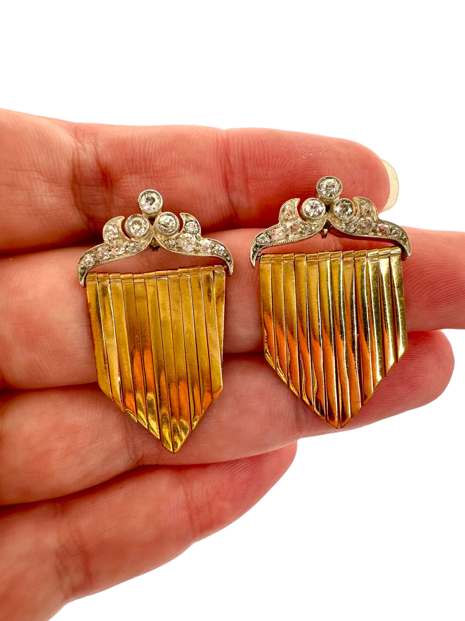 18k Silver Diamond Fringe Earrings