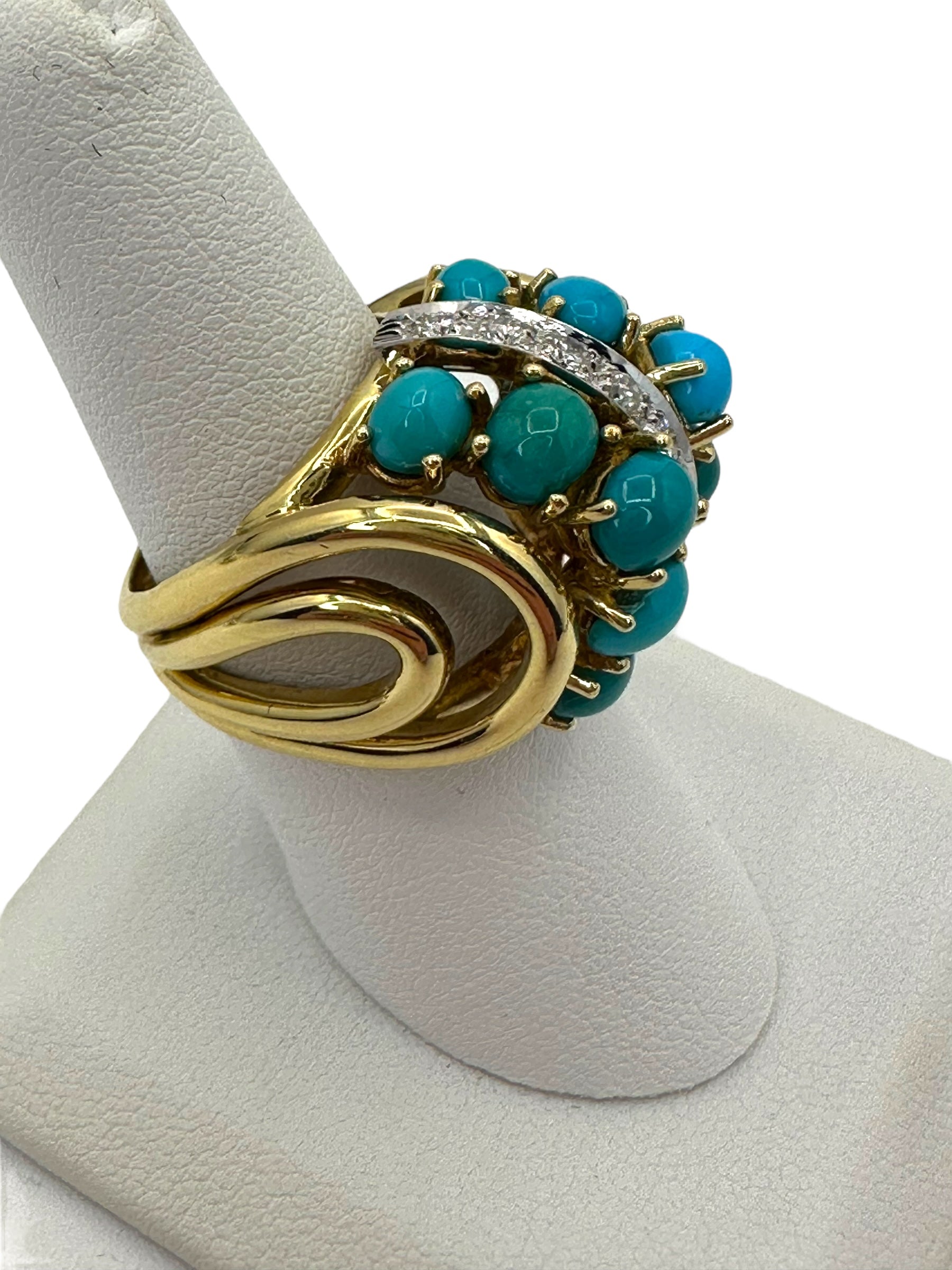 18k Turquoise Diamond Ring