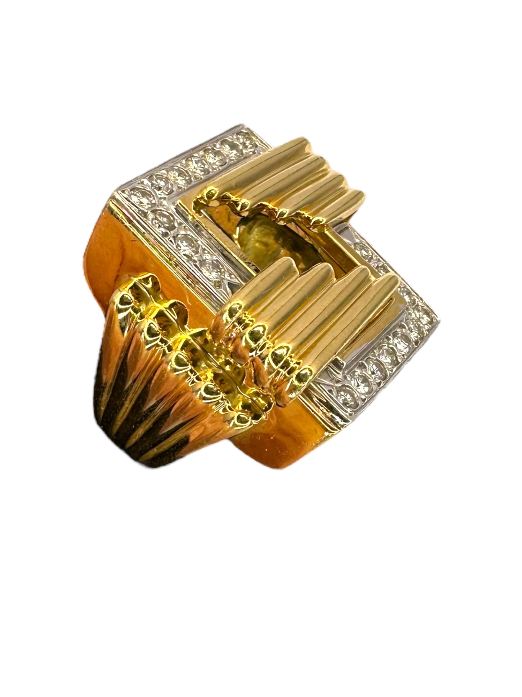 18k Geometric Diamond Ring