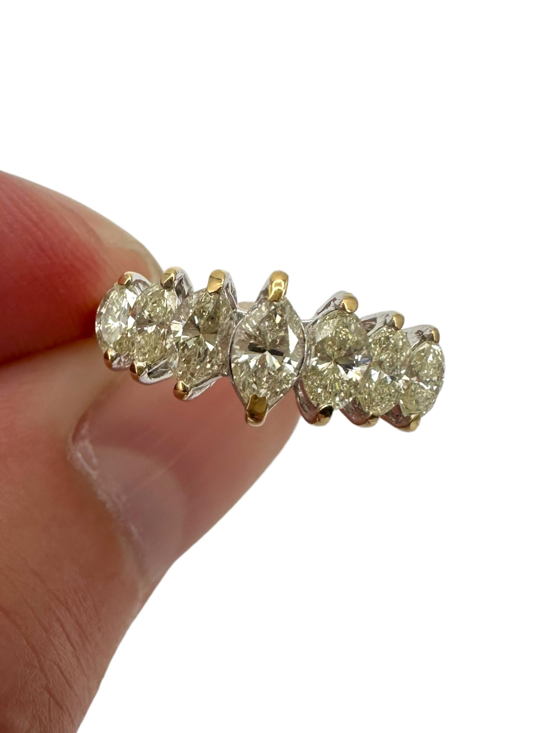14k Marquis Diamond Stacker Band