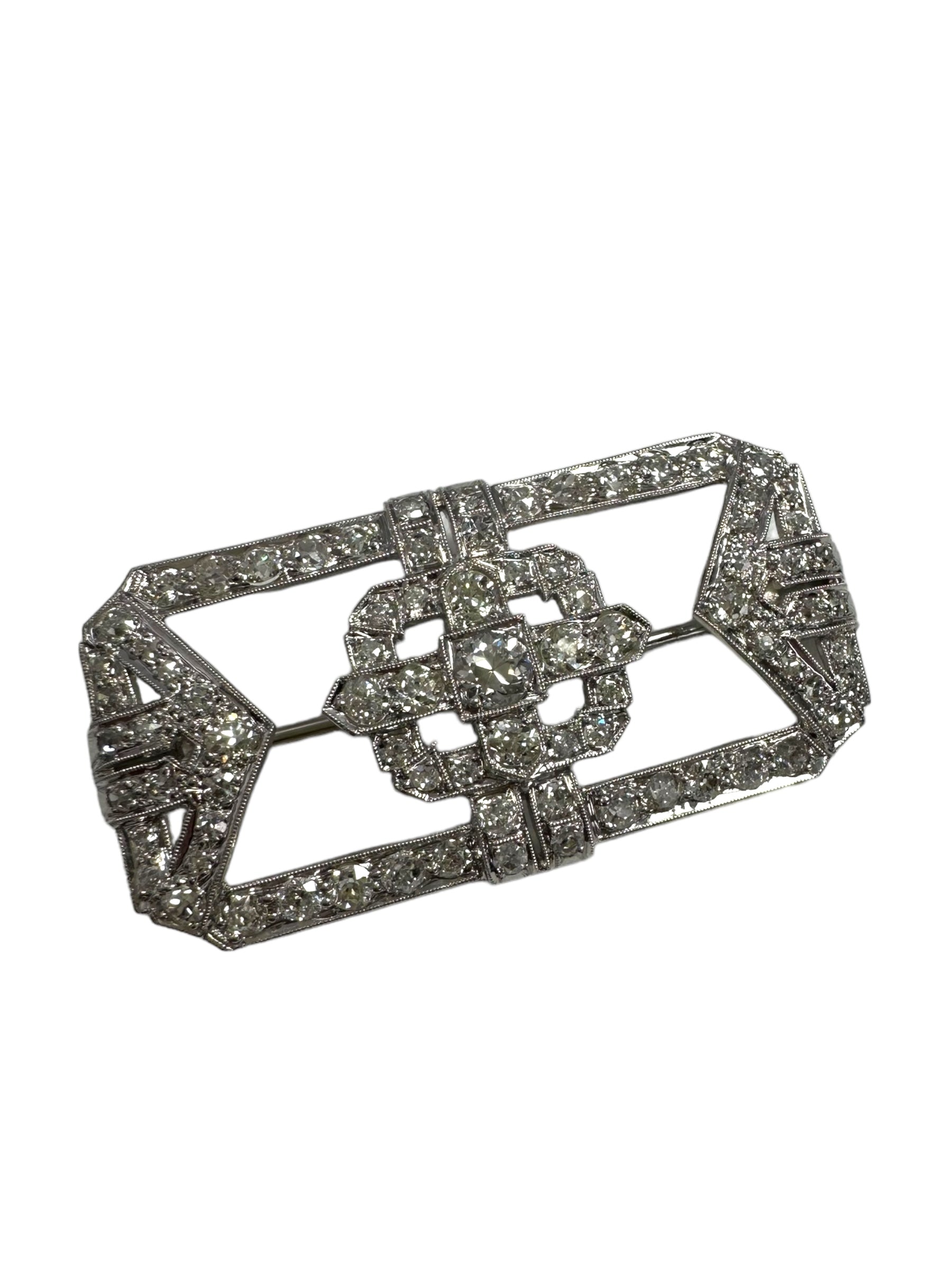 Art Deco Platinum Diamond Brooch