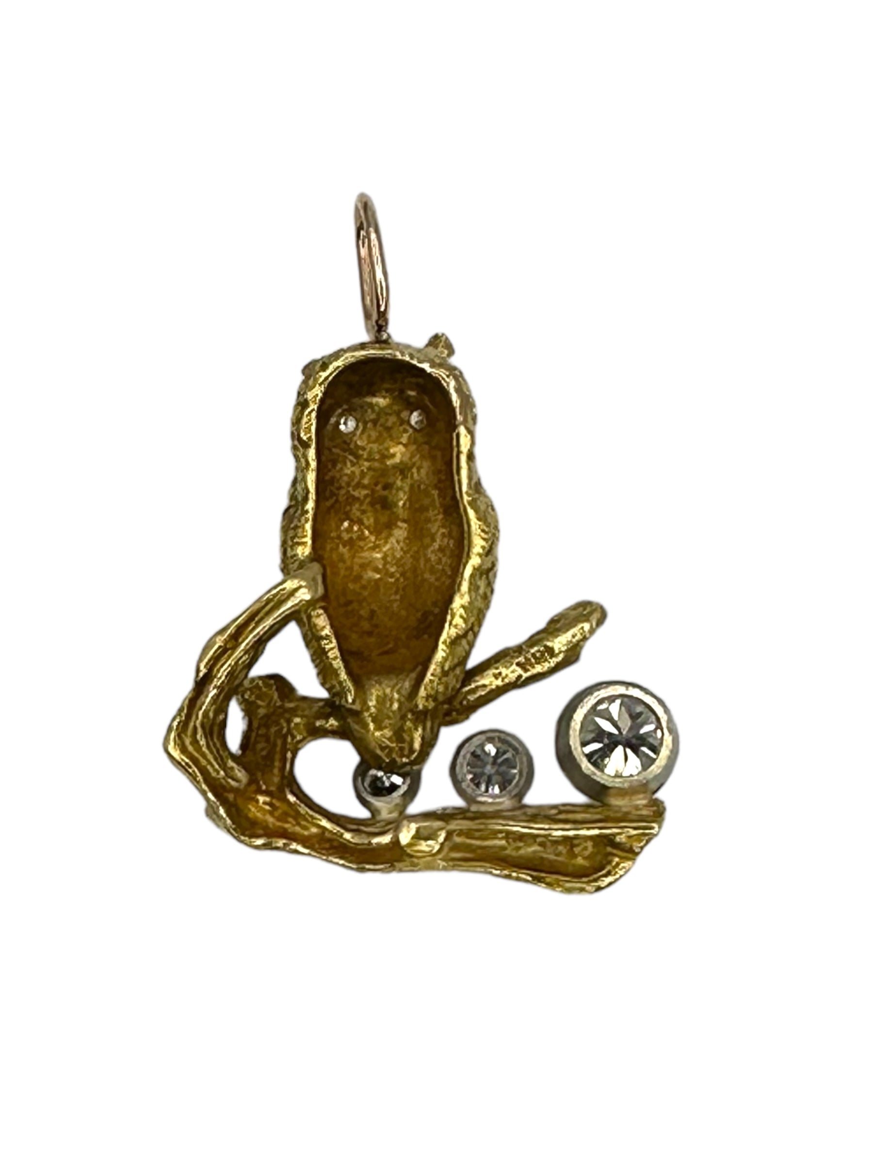18k Owl Diamond Pendant