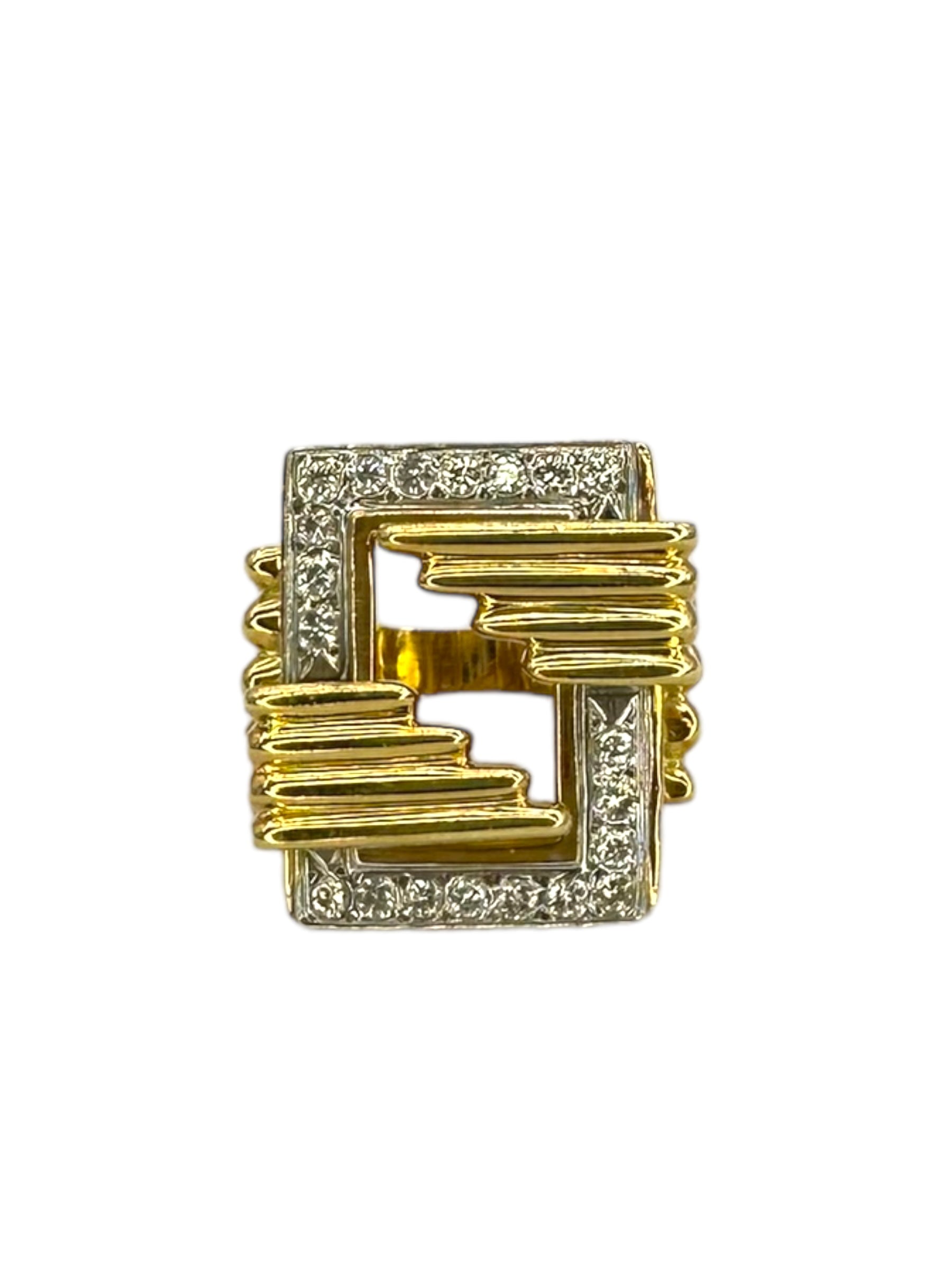 18k Geometric Diamond Ring