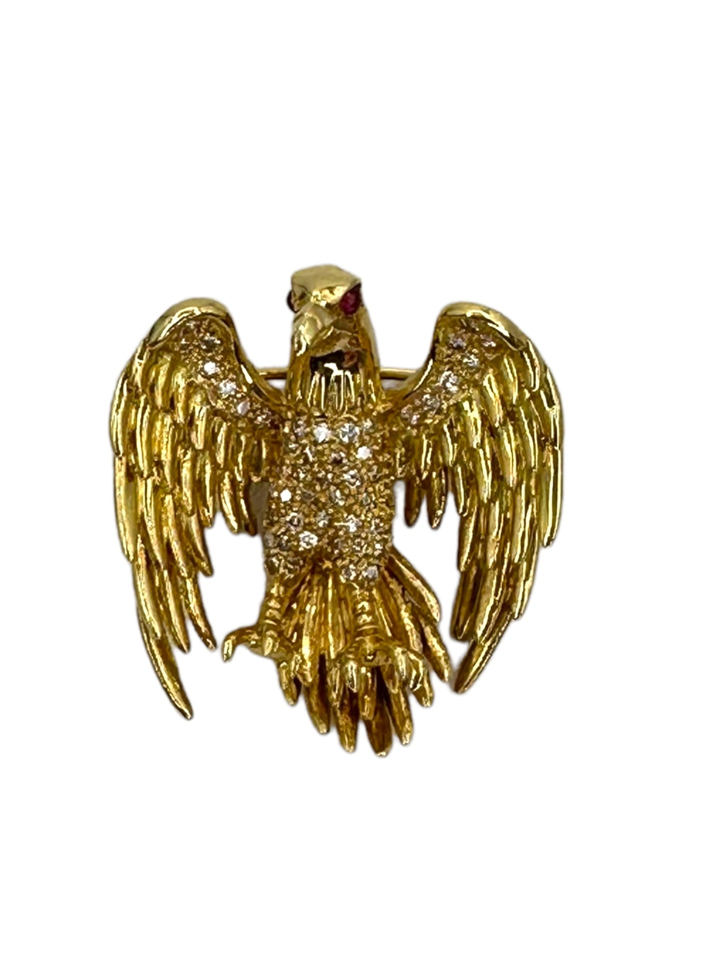 18k Diamond Eagle Brooch/ Pendant