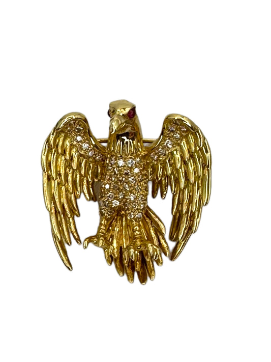 18k Diamond Eagle Brooch/ Pendant