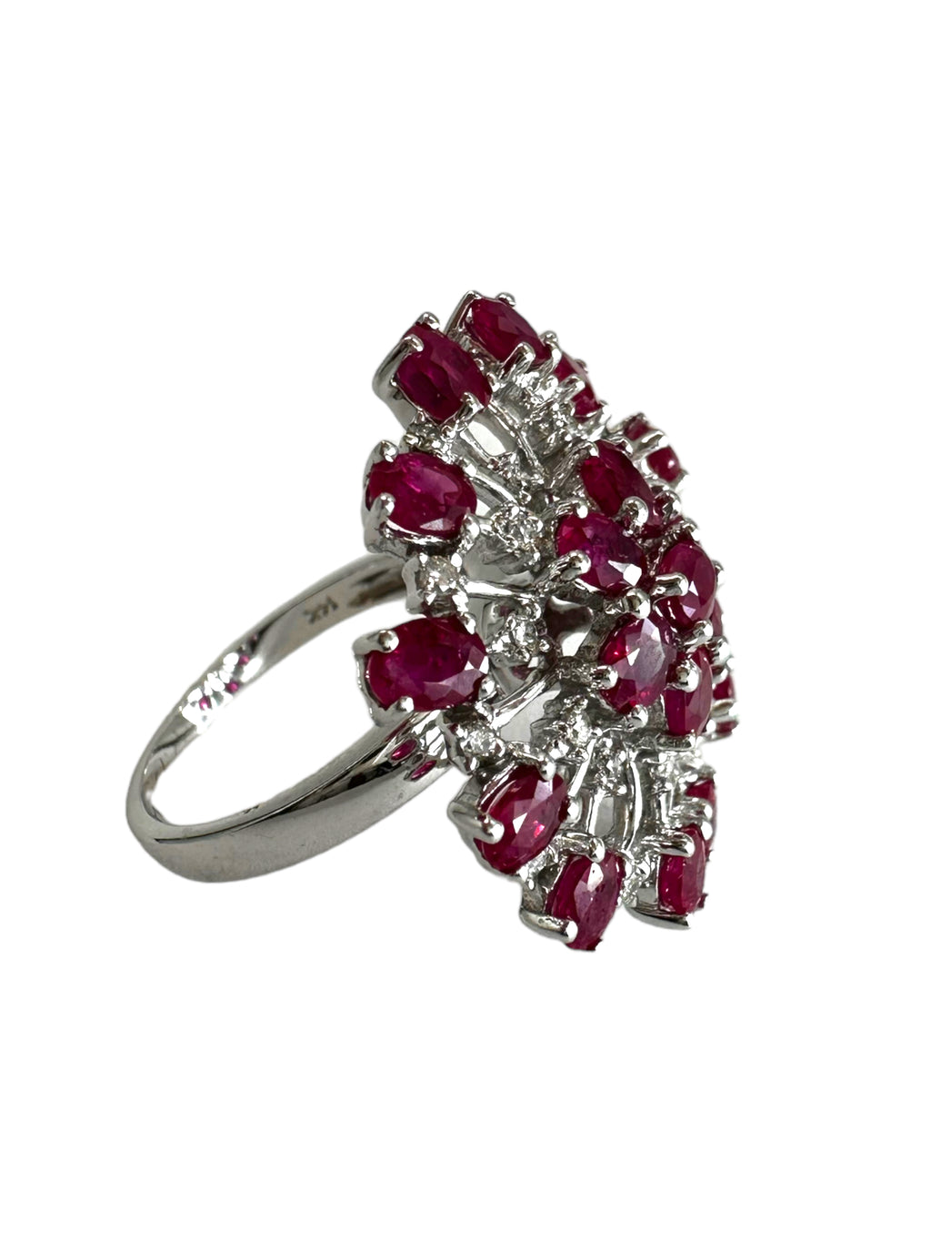 14k Ruby Diamond Burst Ring