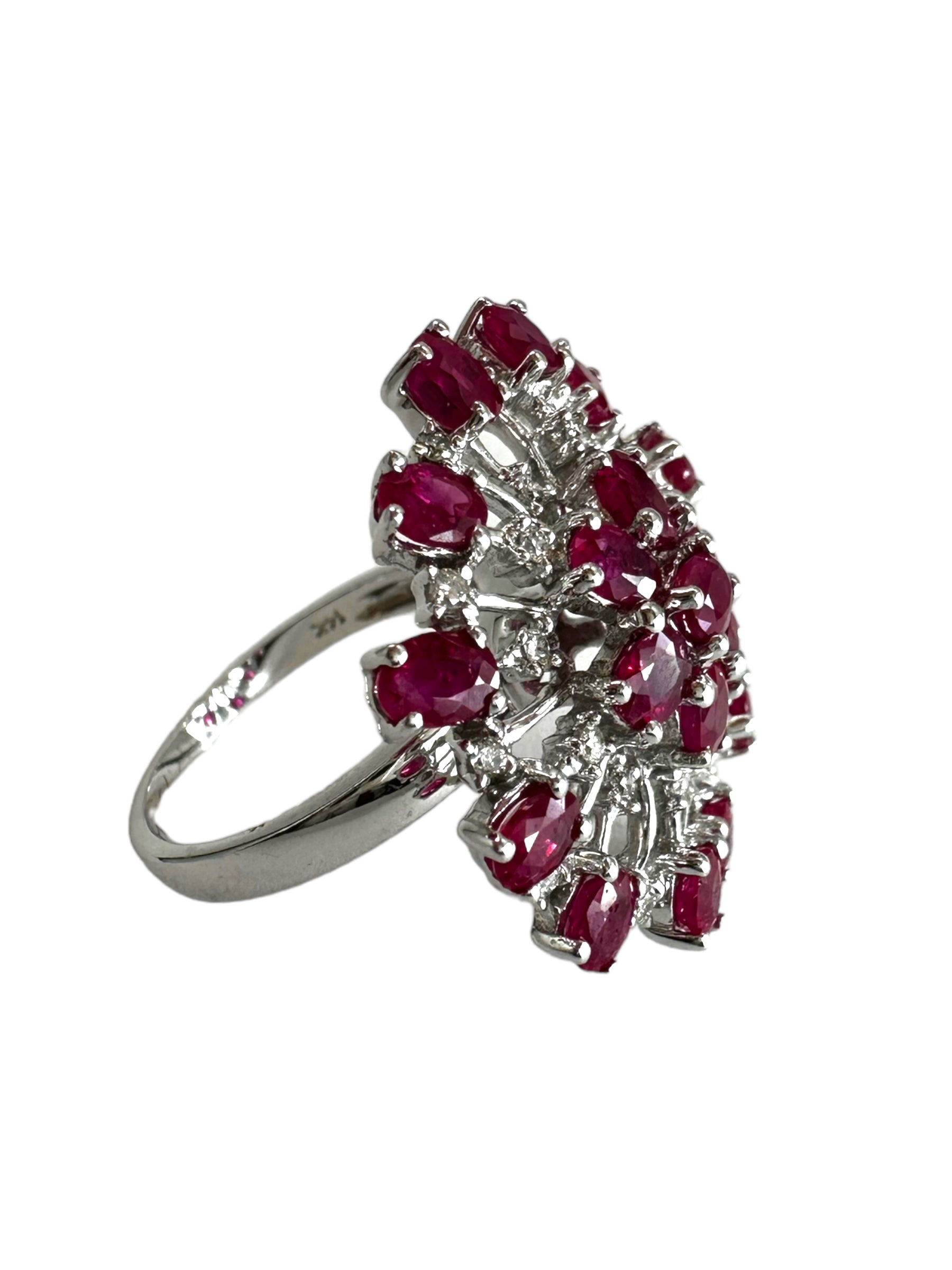 14k Ruby Diamond Burst Ring