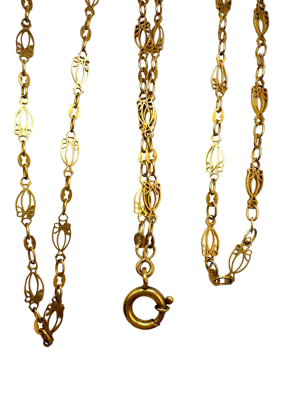 18k Victorian Long Guard Chain Necklace