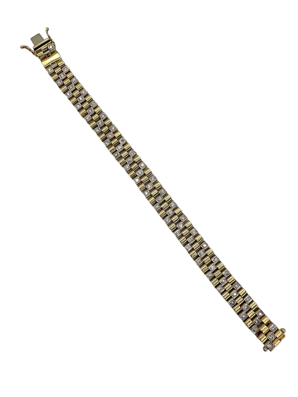 14k Watch Band Style Diamond Bracelet