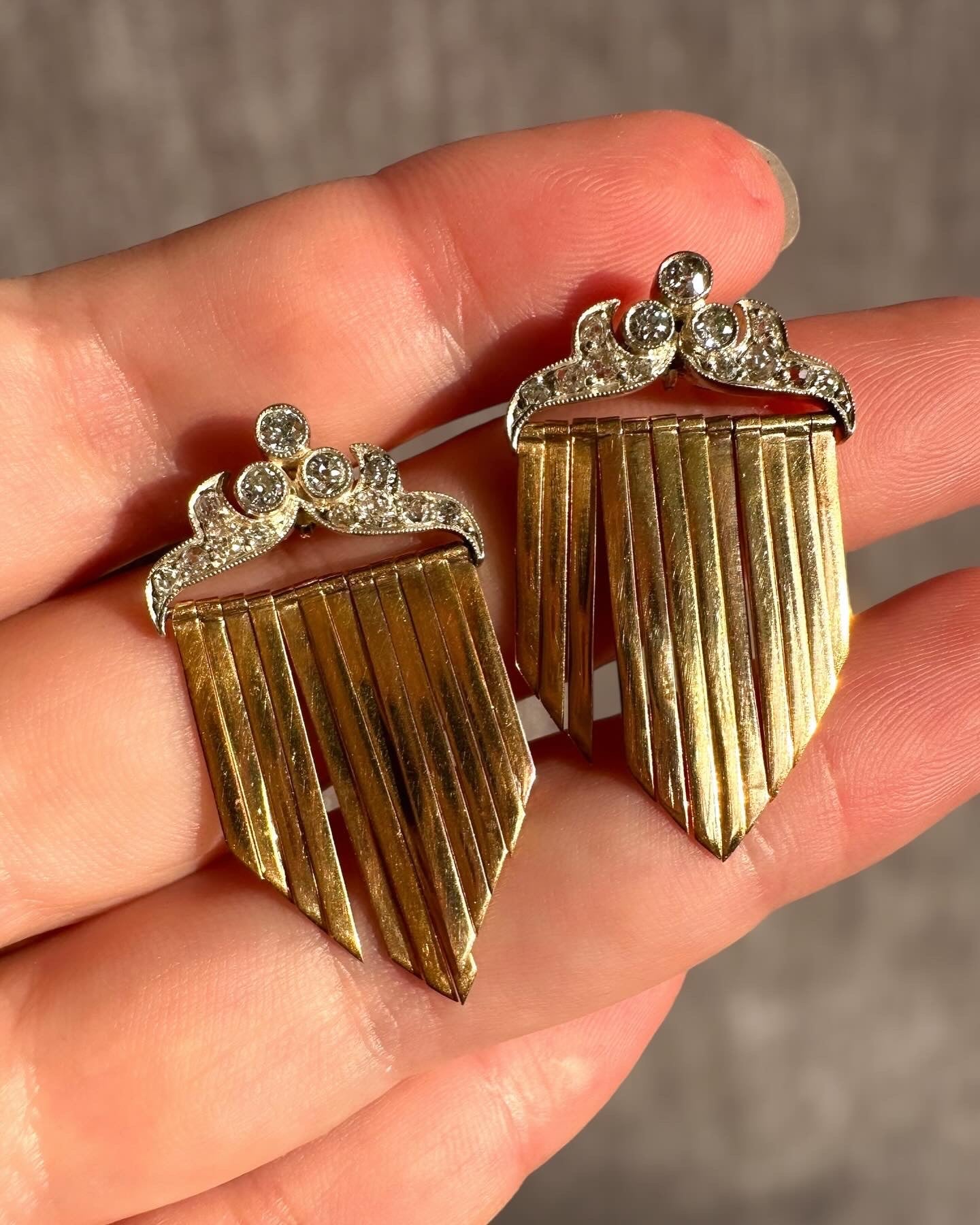 18k Silver Diamond Fringe Earrings