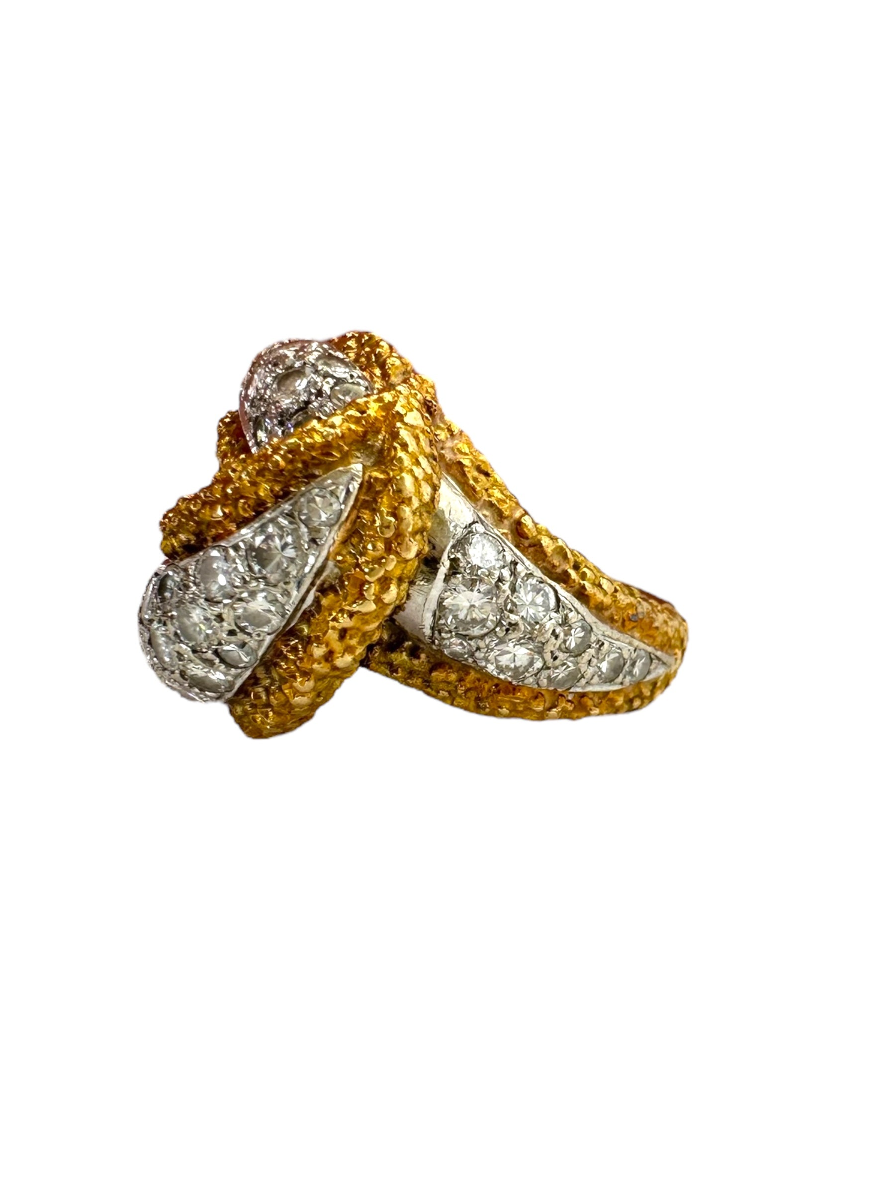 18k Wrap-over Diamond Ring