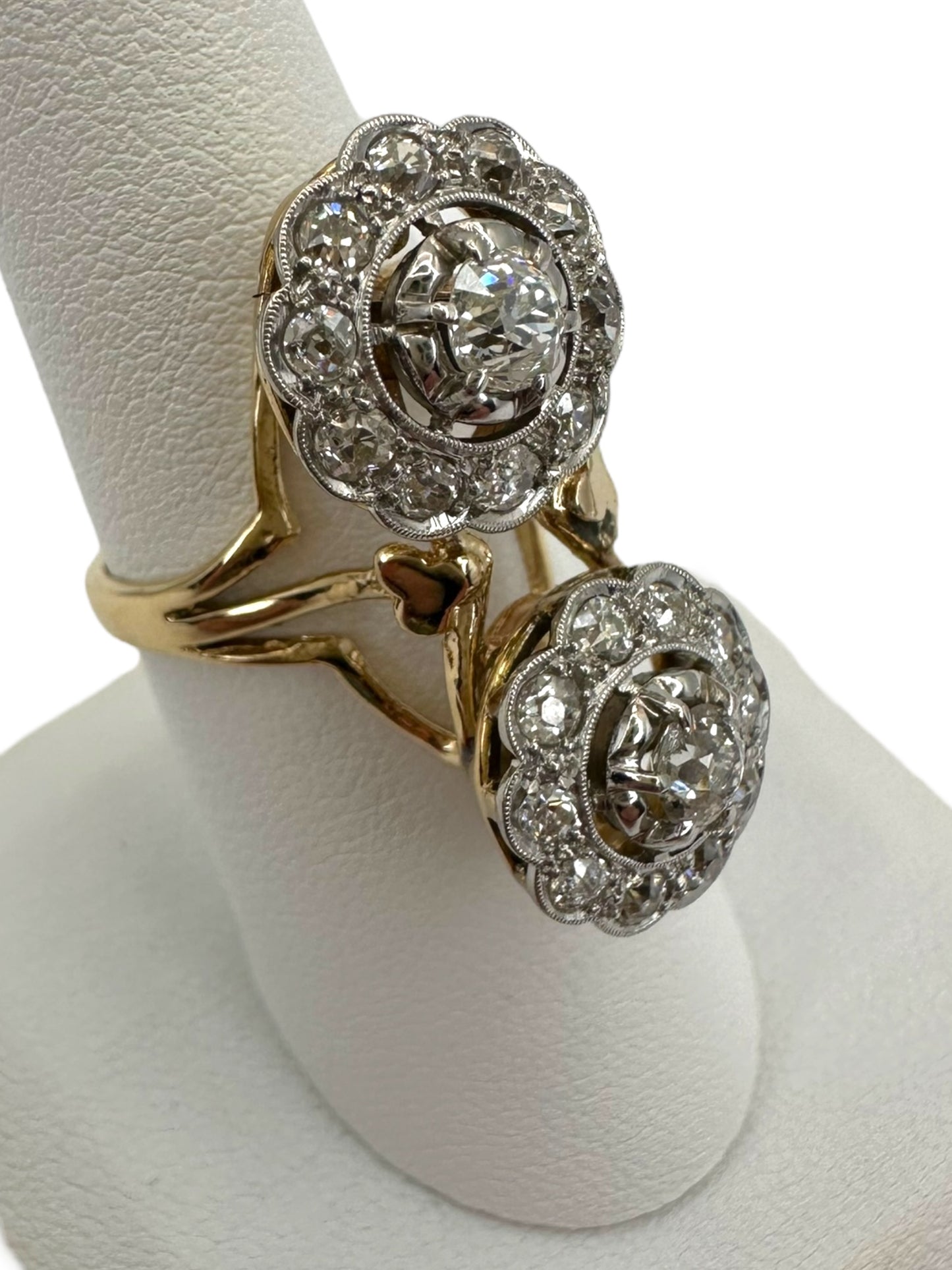 14k Platinum Old Cut Diamond Ring
