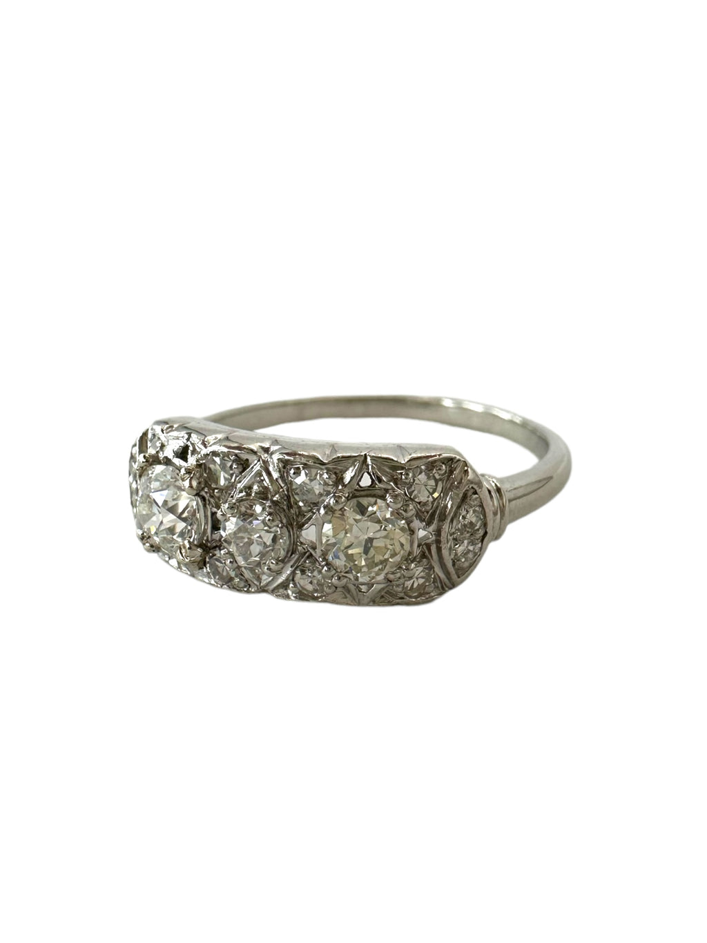Platinum 3-Diamond Ring
