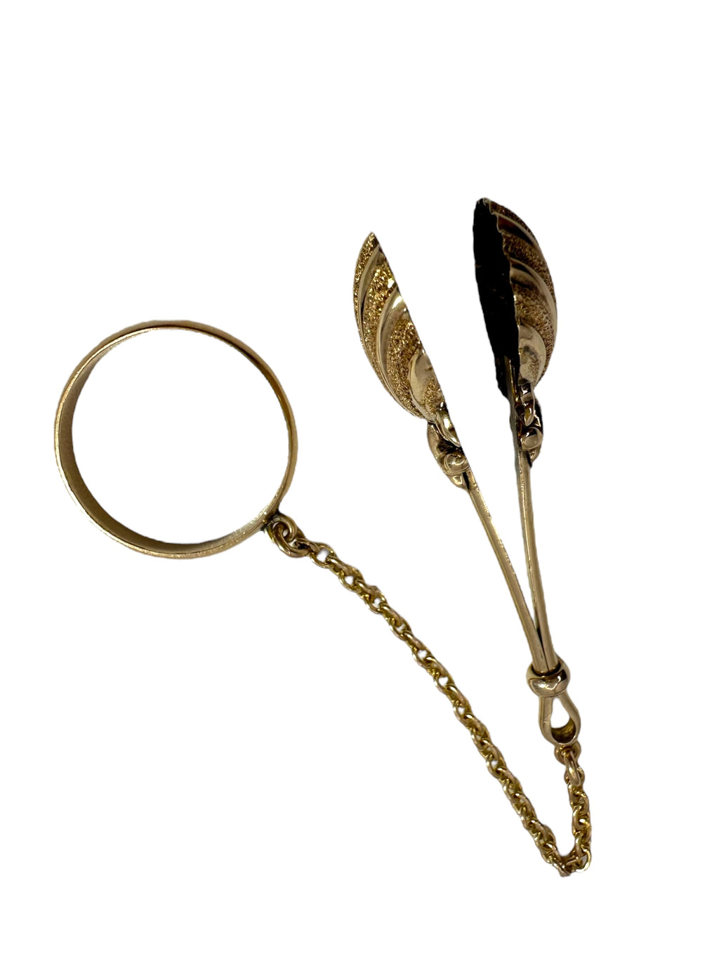 14k Shell Victorian Dance Card Ring Holder